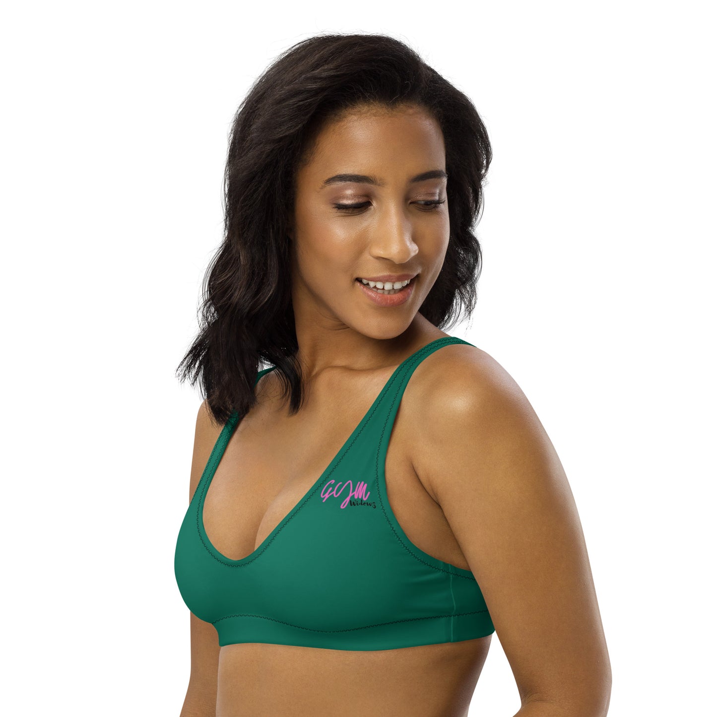 GymWidowz Recycled padded bikini top - Green
