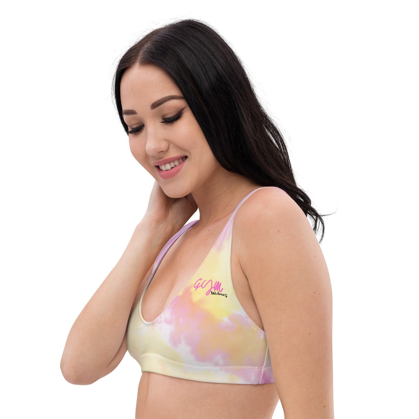 GymWidowz Recycled padded bikini top - Light Tie Dye