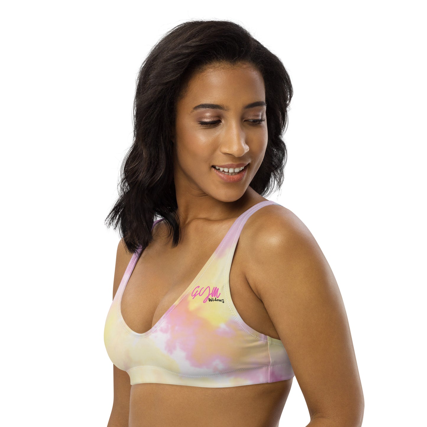 GymWidowz Recycled padded bikini top - Light Tie Dye