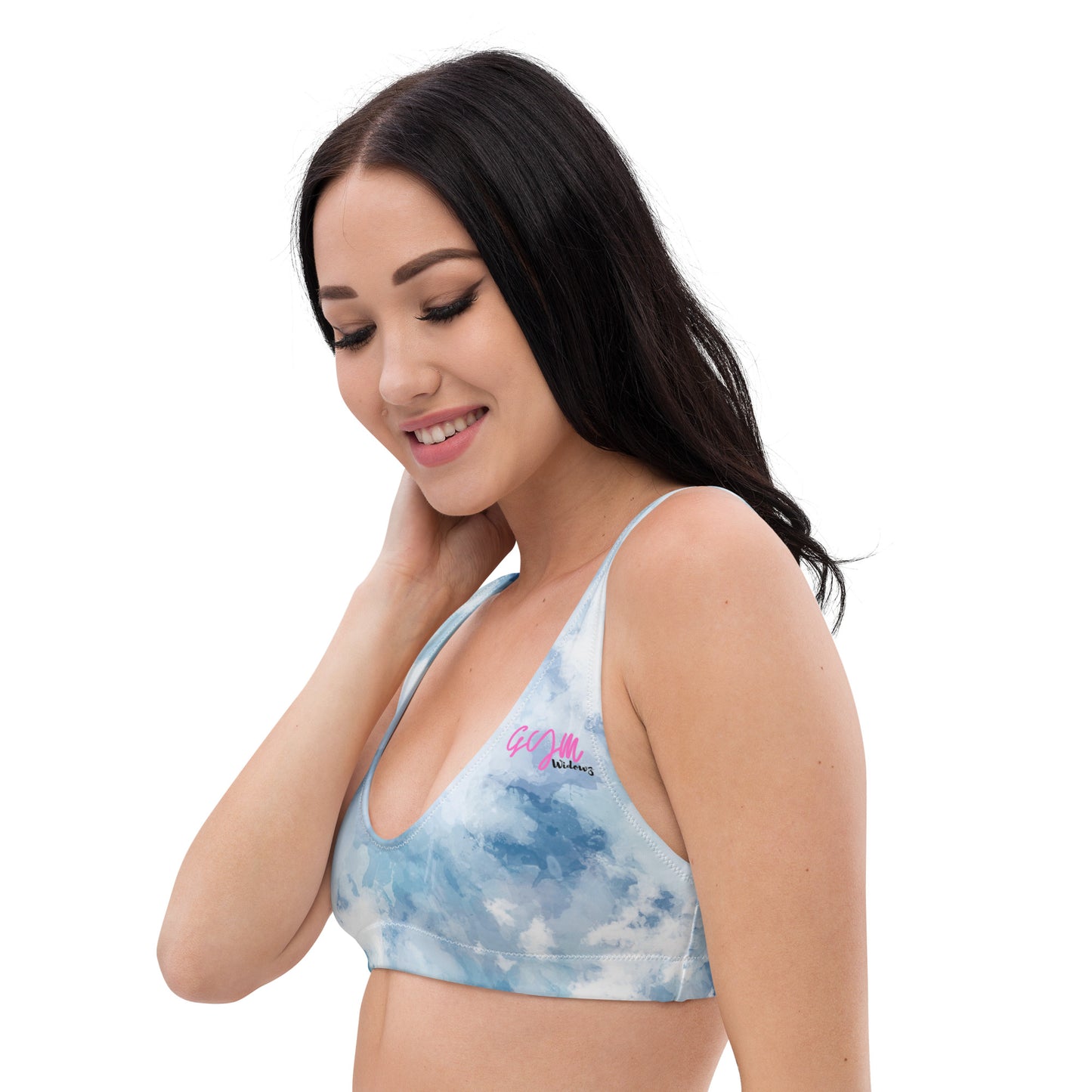 GymWidowz Recycled padded bikini top - Watercolour