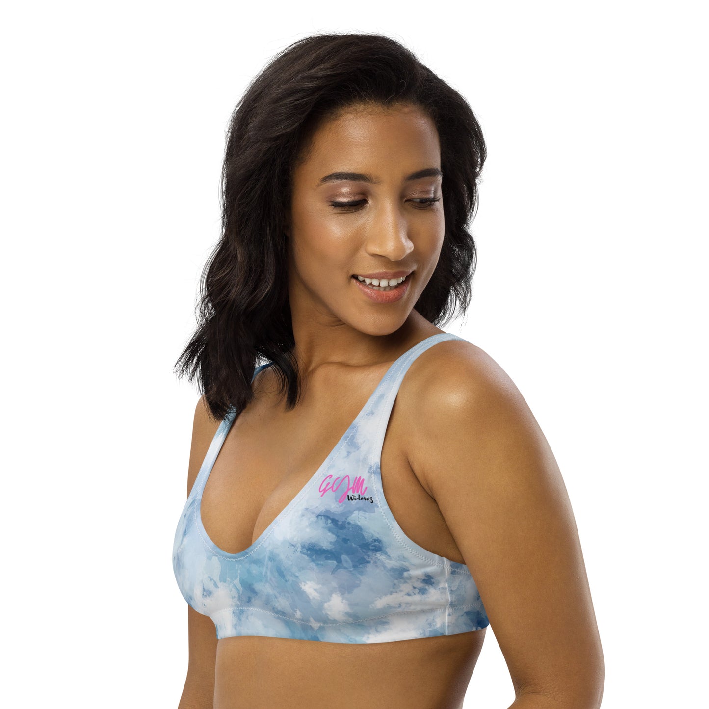 GymWidowz Recycled padded bikini top - Watercolour