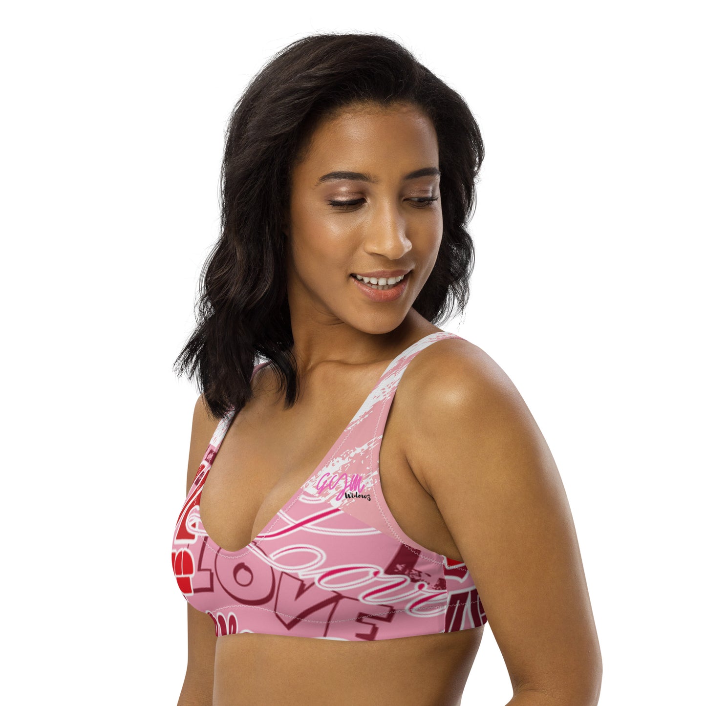 GymWidowz Recycled padded bikini top - Love Collection