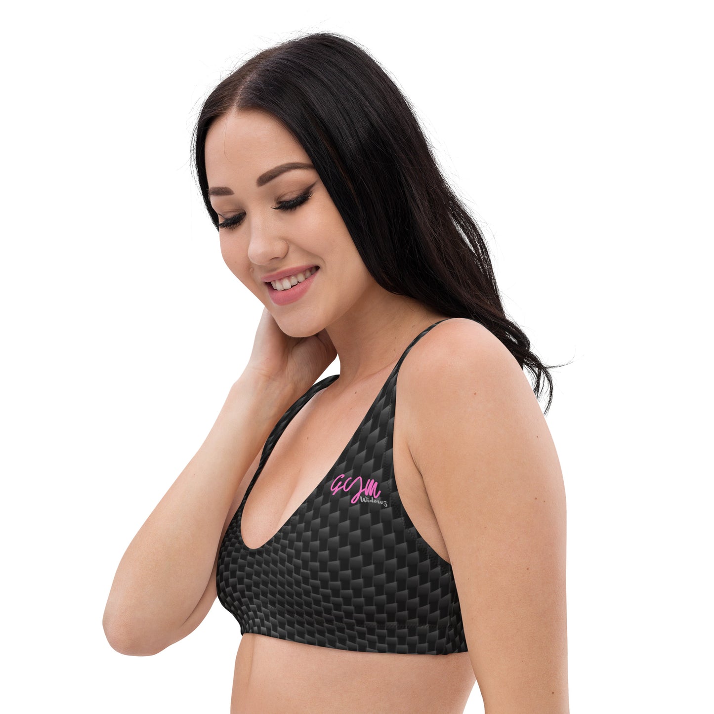 GymWidowz Recycled padded bikini top - Carbon Fibre