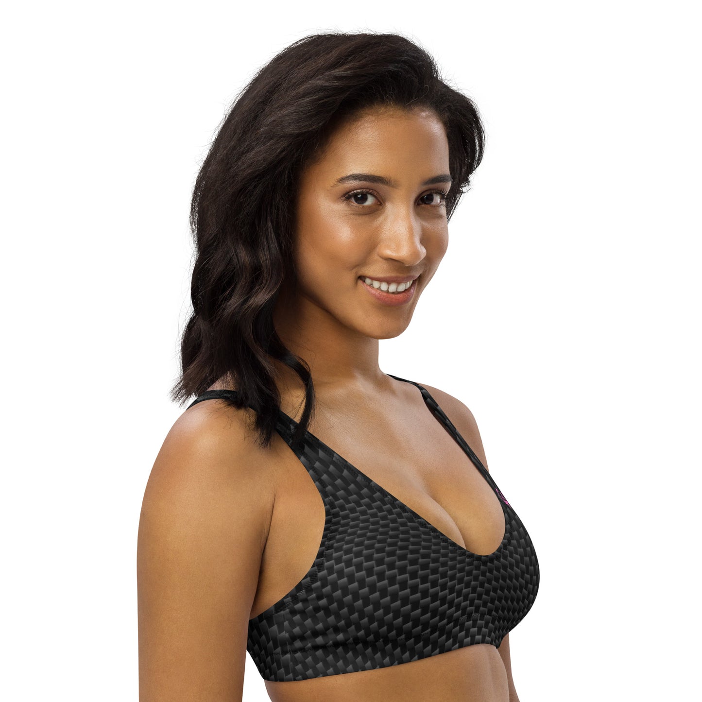 GymWidowz Recycled padded bikini top - Carbon Fibre