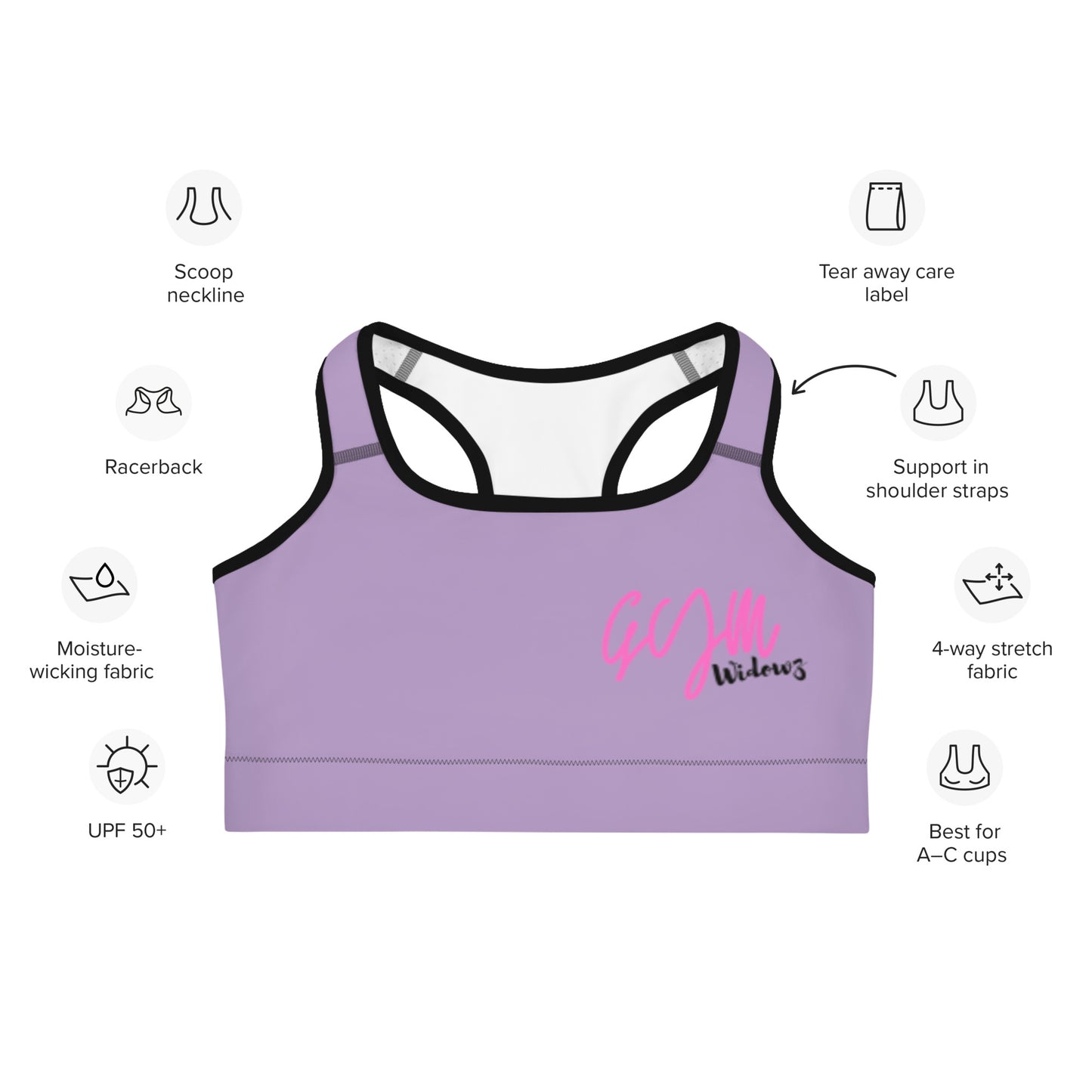 GymWidowz Sports bra - Purple