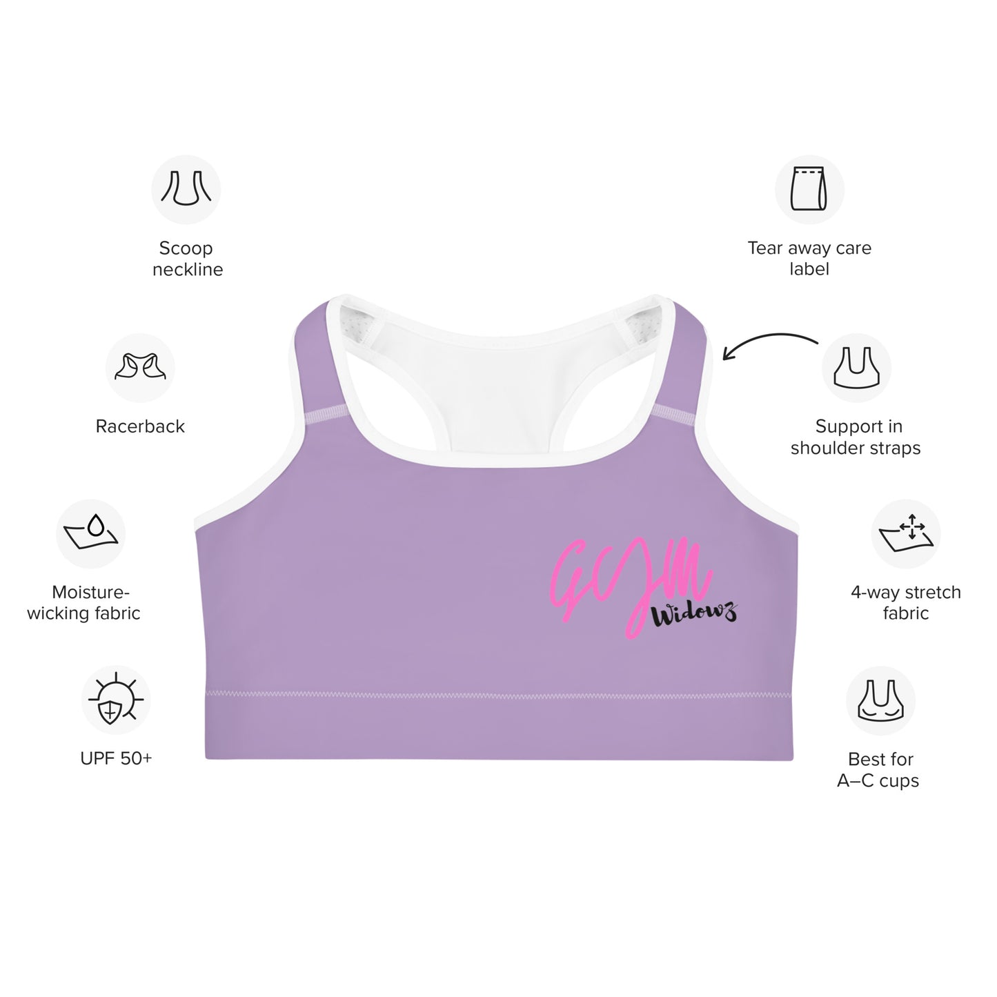 GymWidowz Sports bra - Purple