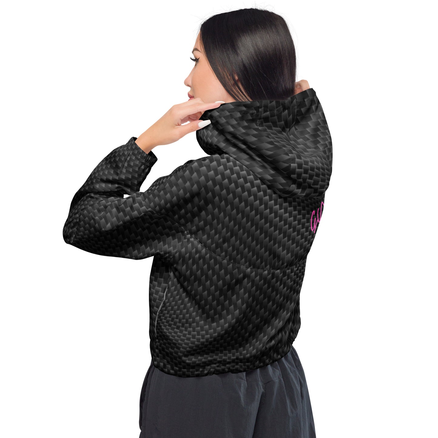 GymWidowz Women’s cropped windbreaker - Carbon Fibre