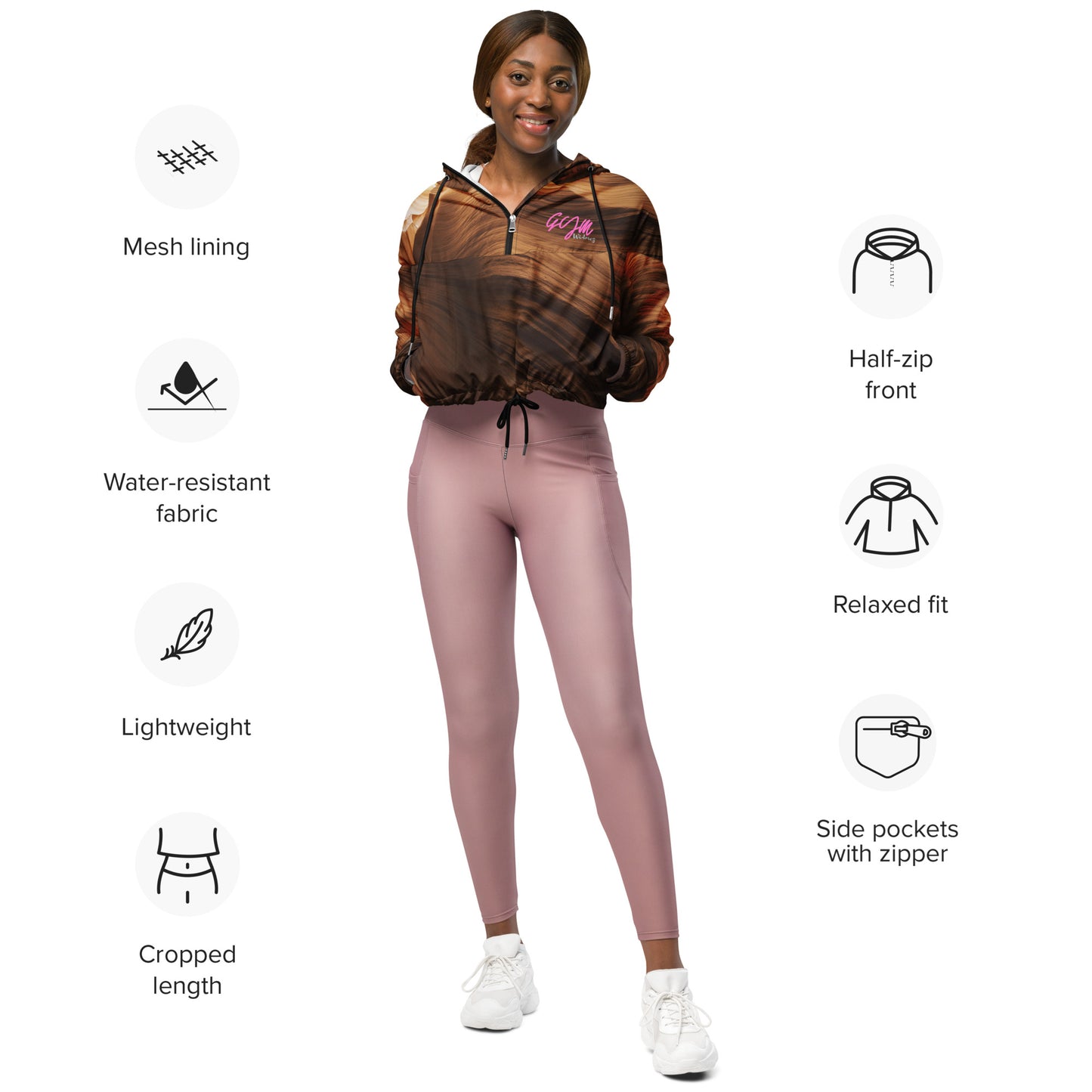 GymWidowz Women’s cropped windbreaker - Phoenix