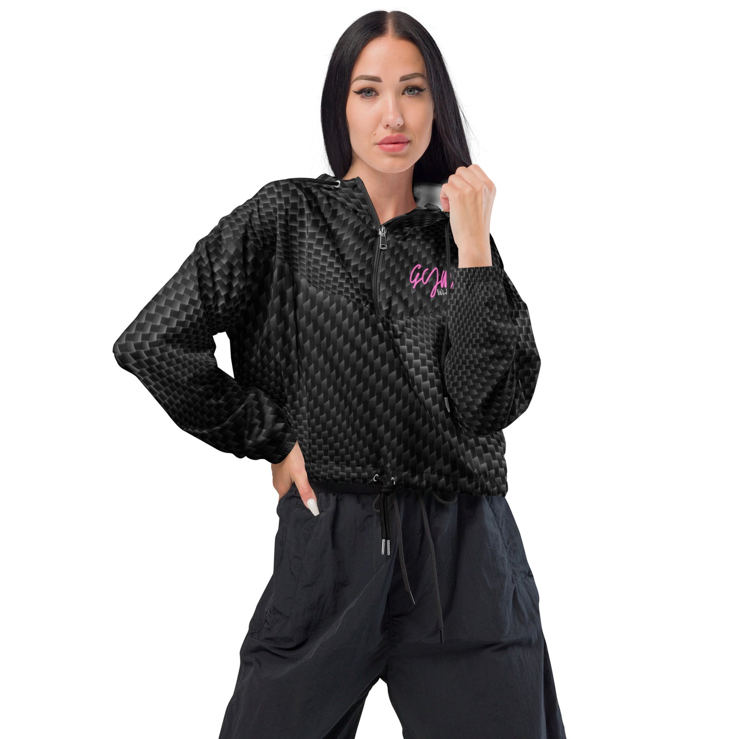 GymWidowz Women’s cropped windbreaker - Carbon Fibre