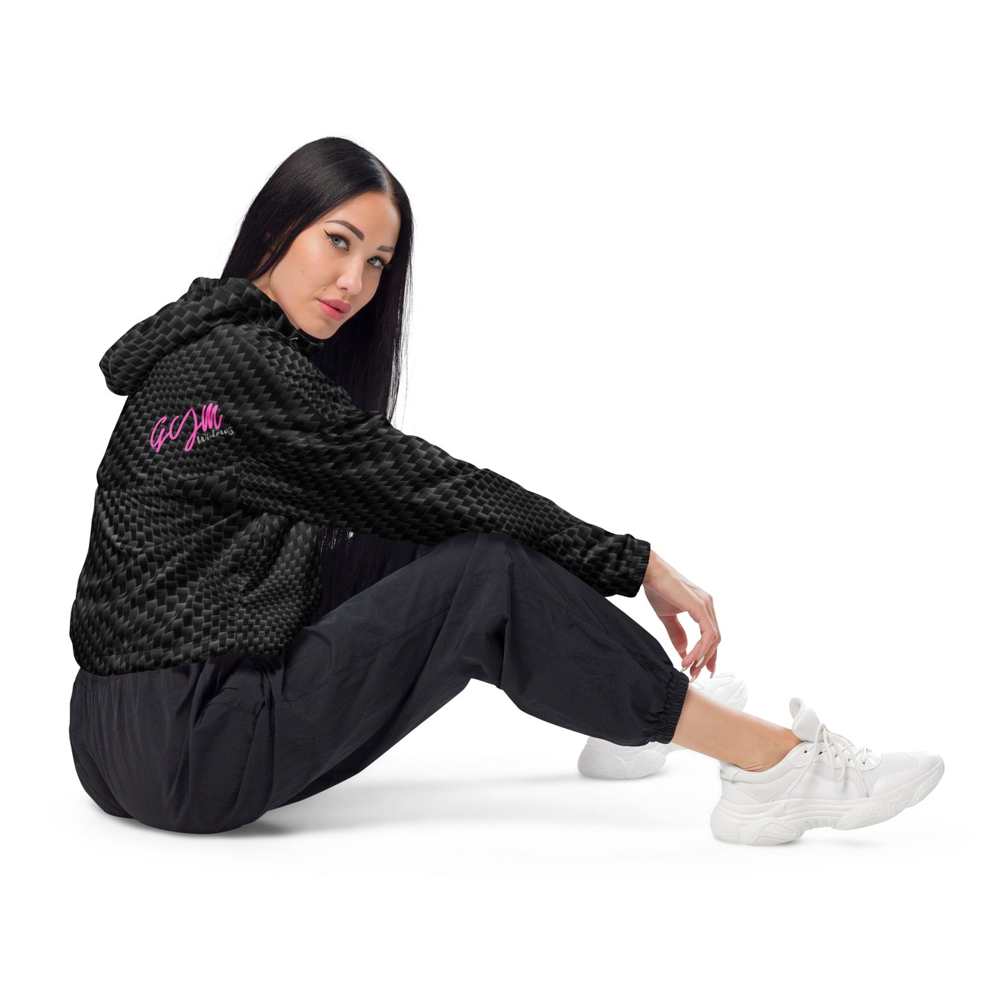 GymWidowz Women’s cropped windbreaker - Carbon Fibre