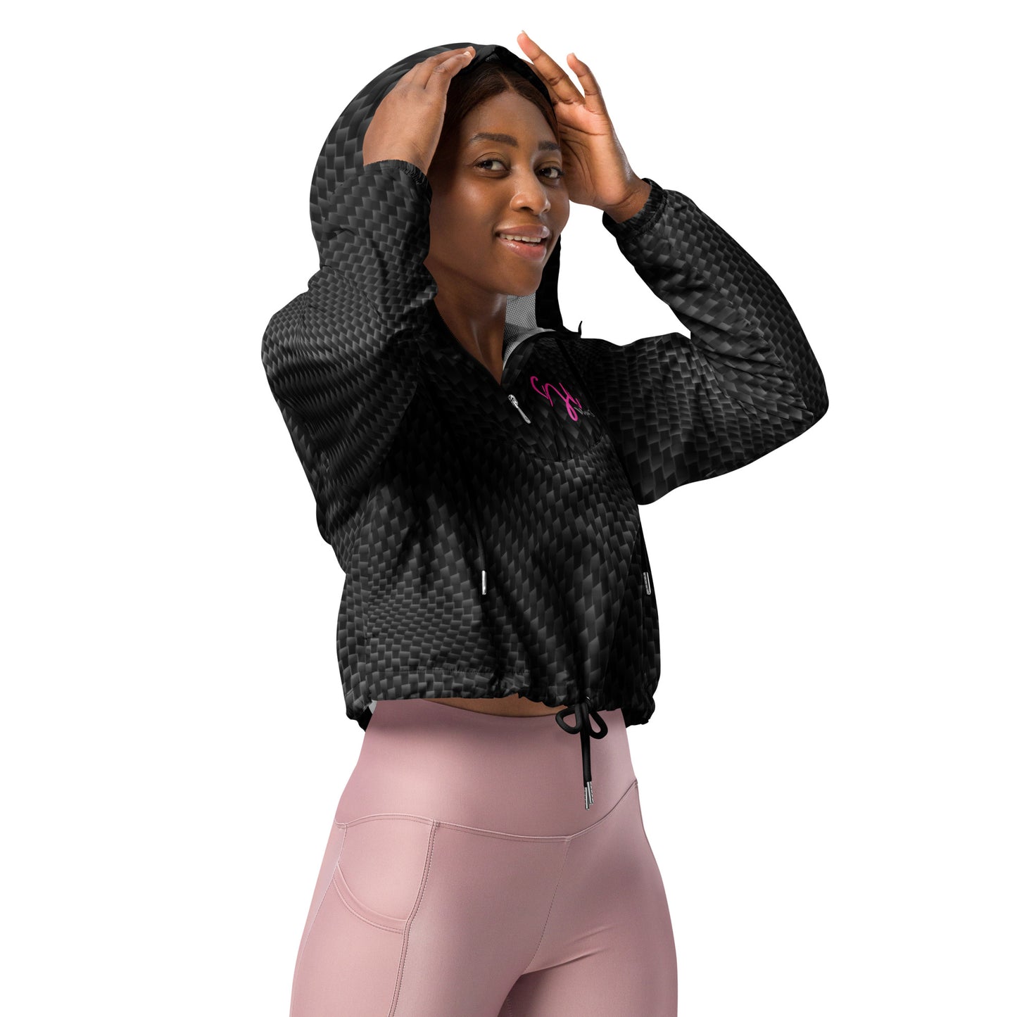 GymWidowz Women’s cropped windbreaker - Carbon Fibre