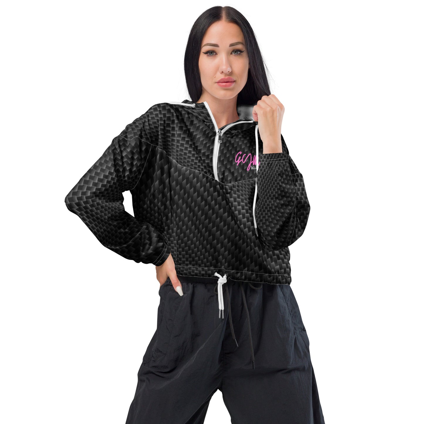 GymWidowz Women’s cropped windbreaker - Carbon Fibre