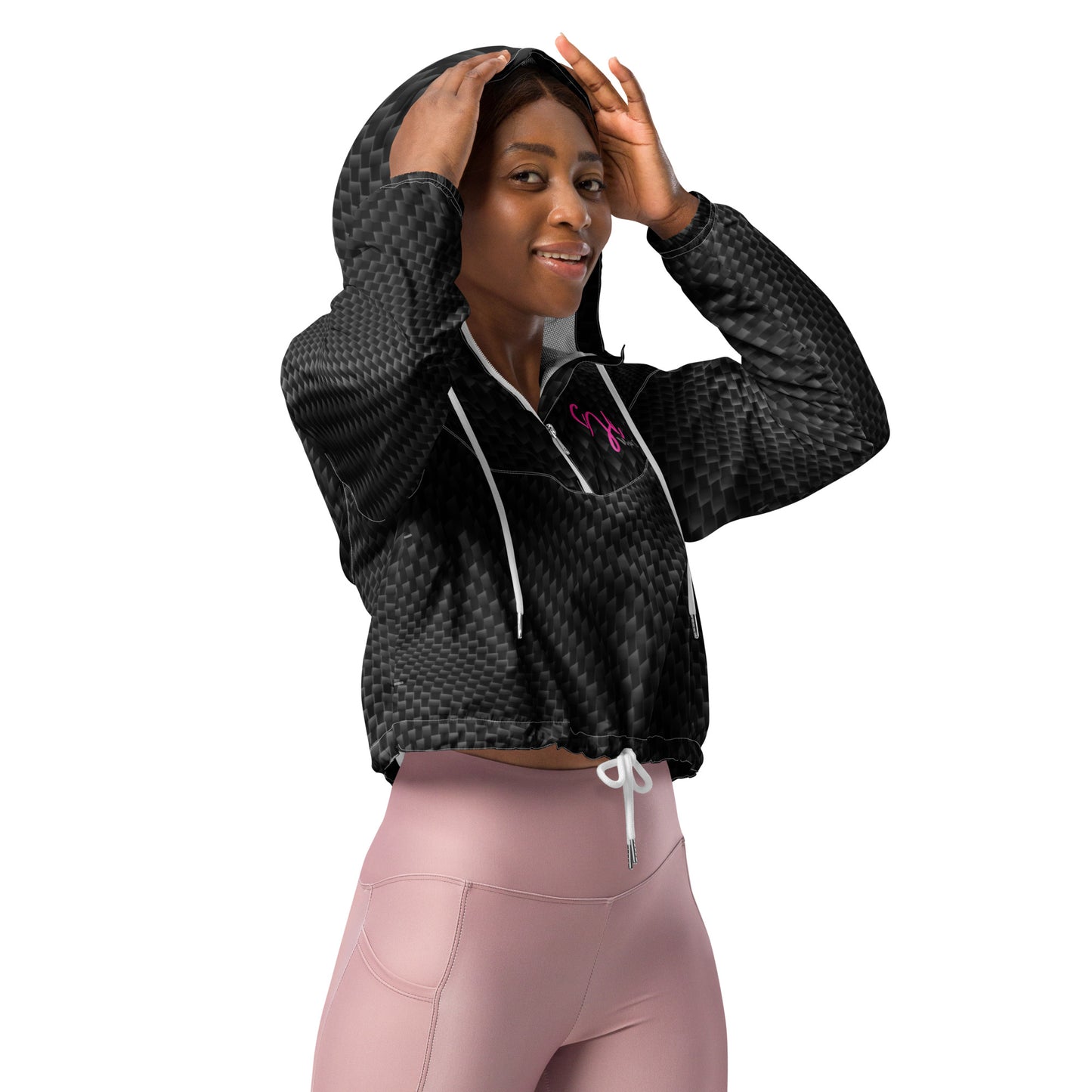 GymWidowz Women’s cropped windbreaker - Carbon Fibre