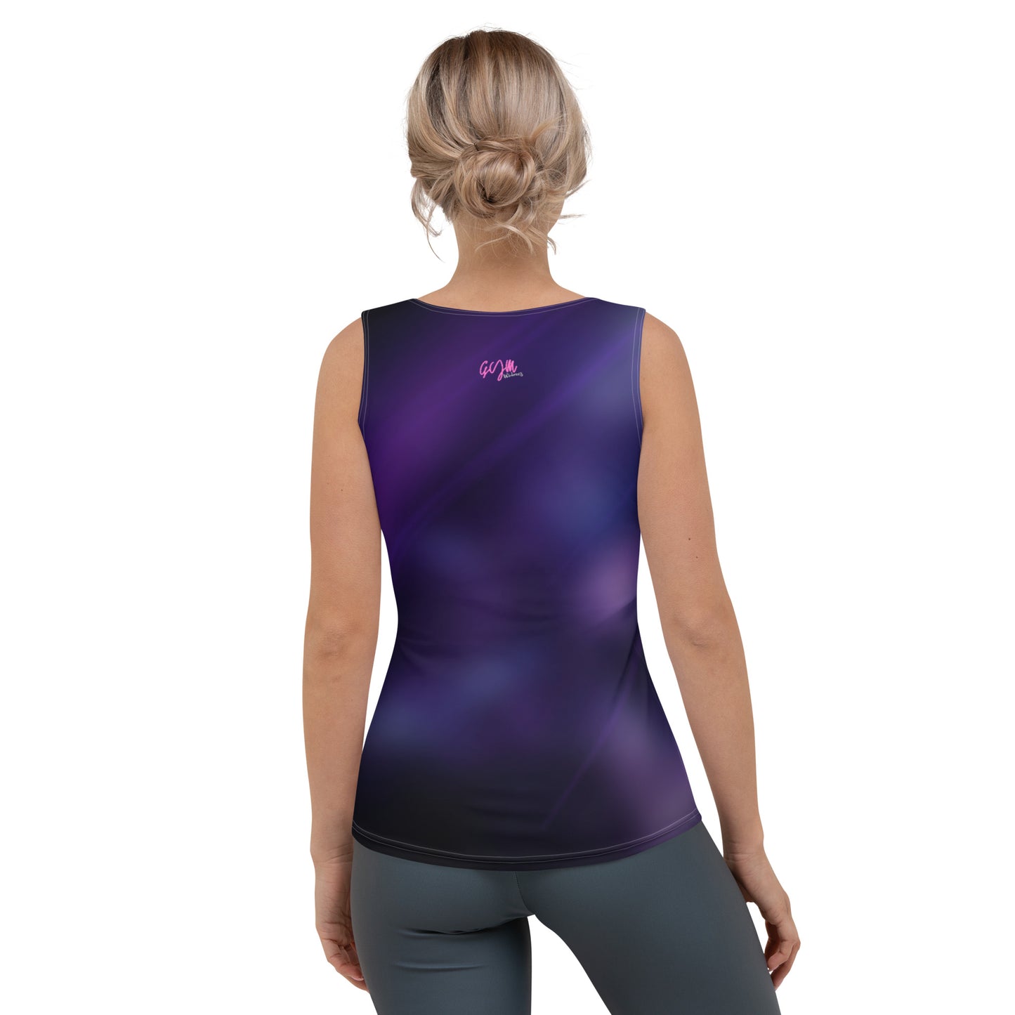 GymWidowz Sublimation Cut & Sew Tank Top - Purple Nebula