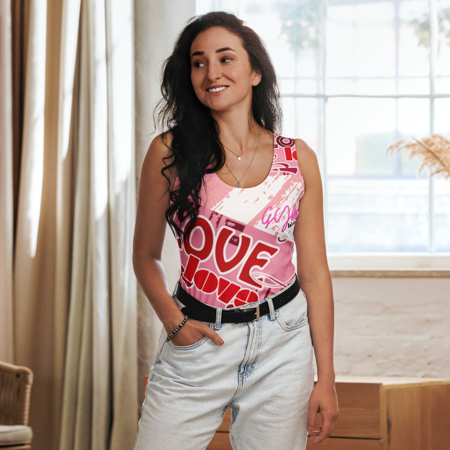 GymWidowz Cut & Sew Tank Top - Love Collection