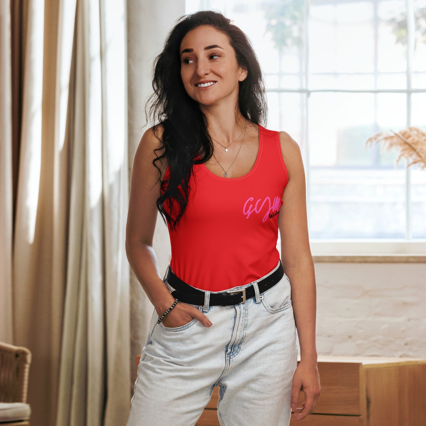 GymWidowz Sublimation Cut & Sew Tank Top - Red