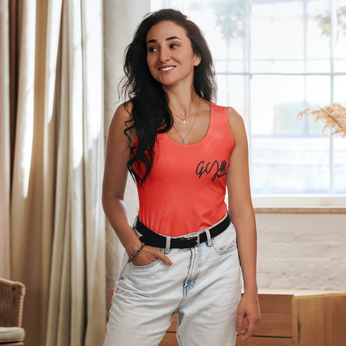 GymWidowz Sublimation Cut & Sew Tank Top - Coral