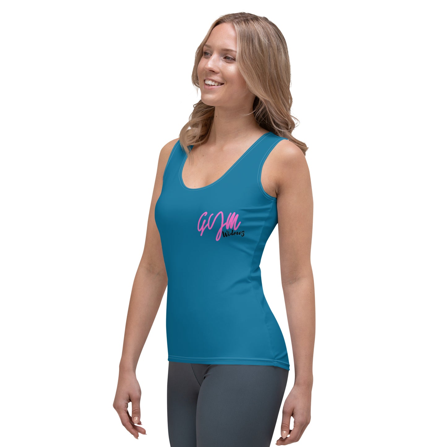 GymWidowz Sublimation Cut & Sew Tank Top - Cerulean Blue