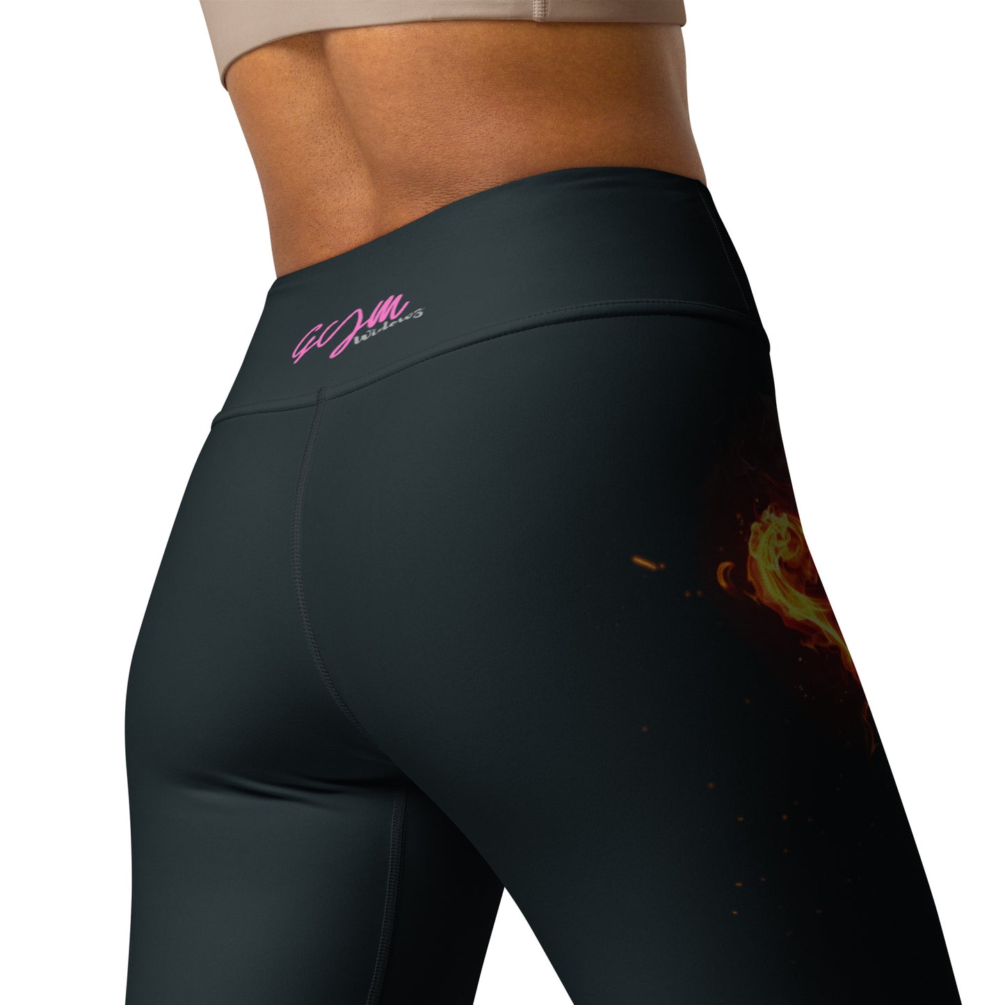 GymWidowz Yoga Leggings - Burning Heart