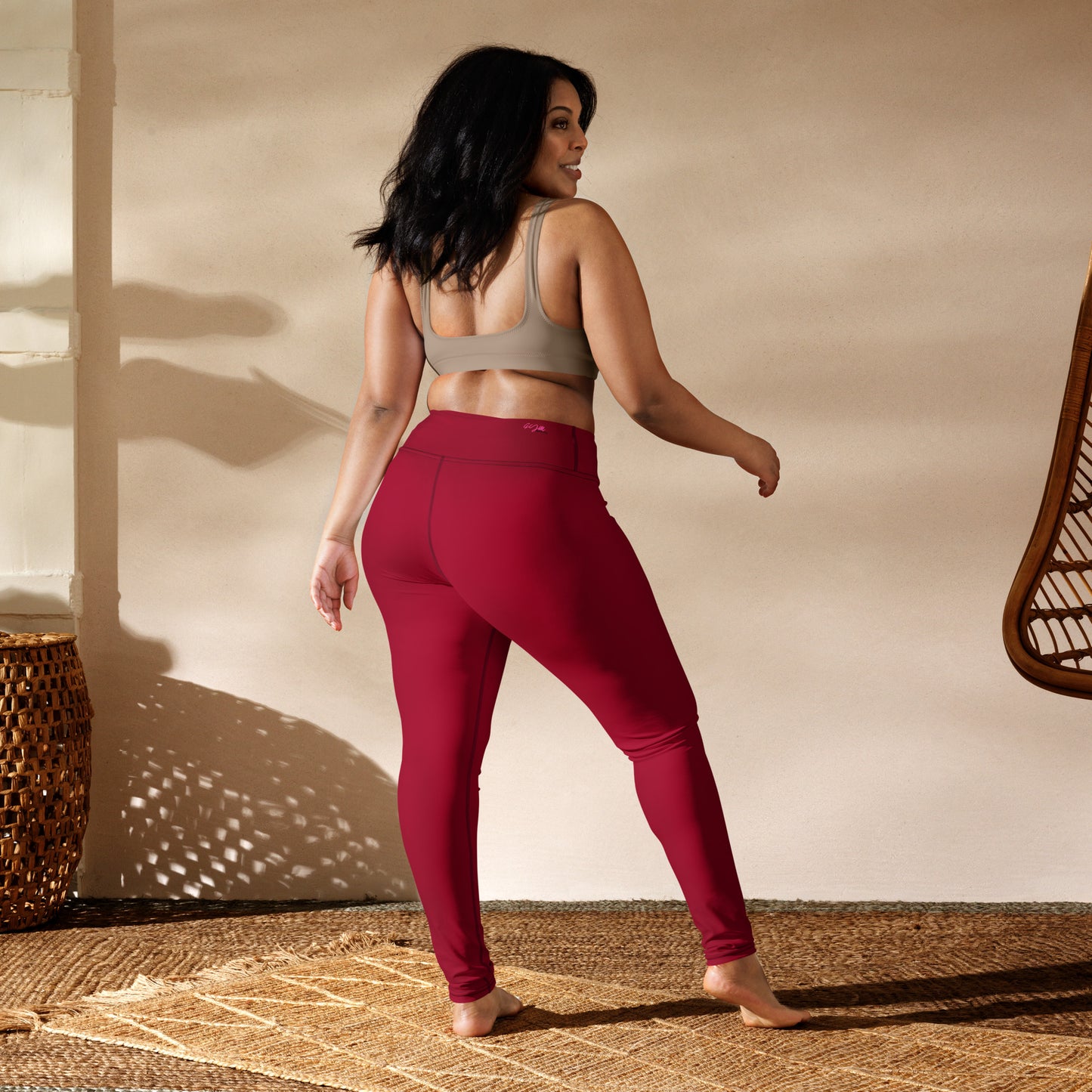 GymWidowz Yoga Leggings - Dark Red