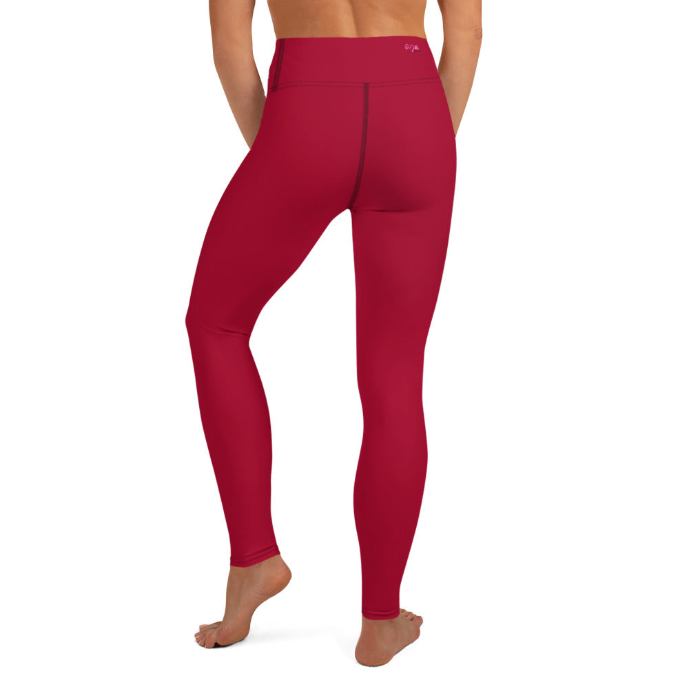 GymWidowz Yoga Leggings - Dark Red