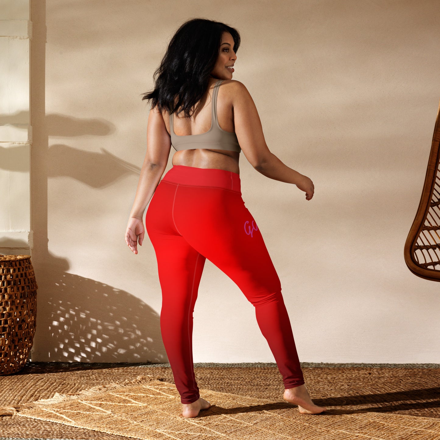 GymWidowz Yoga Leggings - Red Gradient