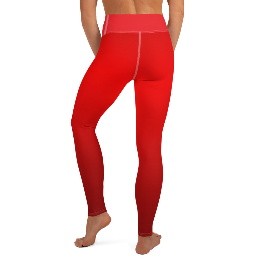 GymWidowz Yoga Leggings - Red Gradient