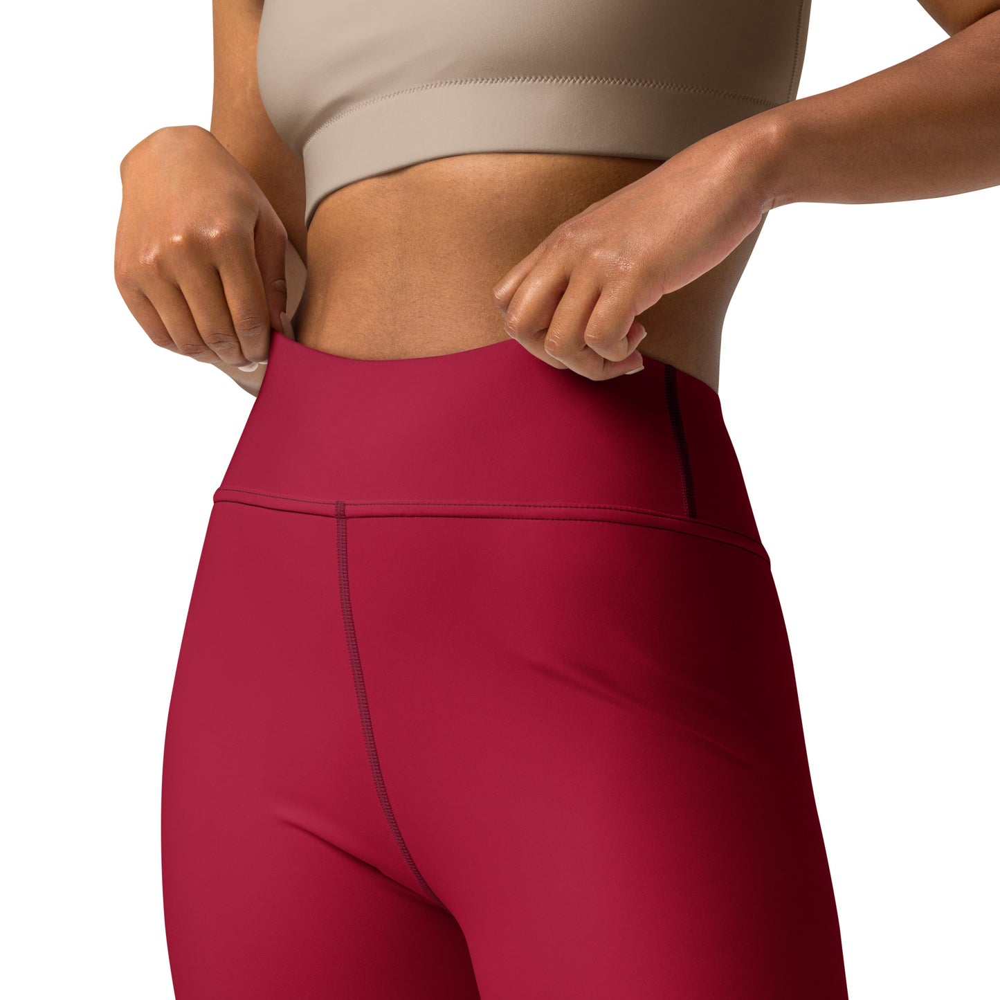 GymWidowz Yoga Leggings - Dark Red
