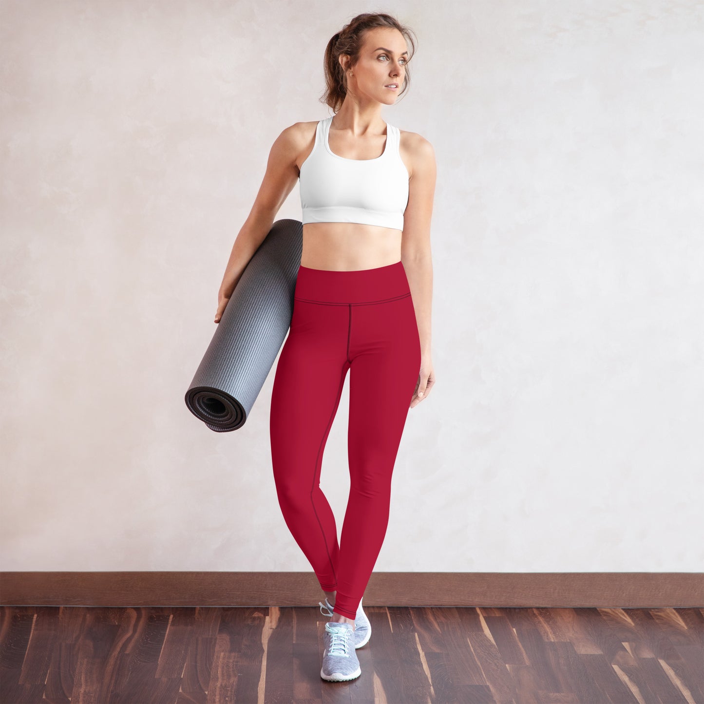 GymWidowz Yoga Leggings - Dark Red