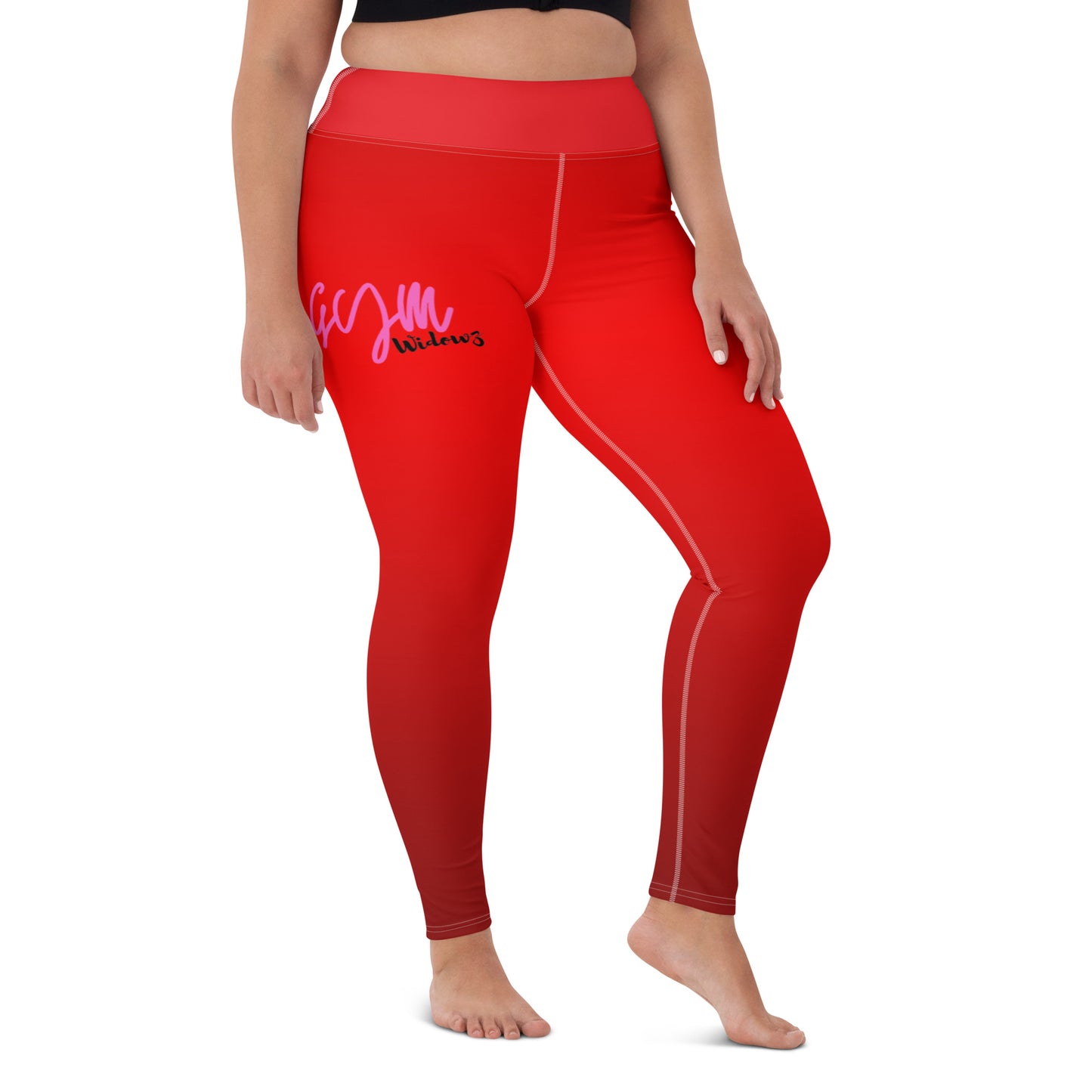 GymWidowz Yoga Leggings - Red Gradient