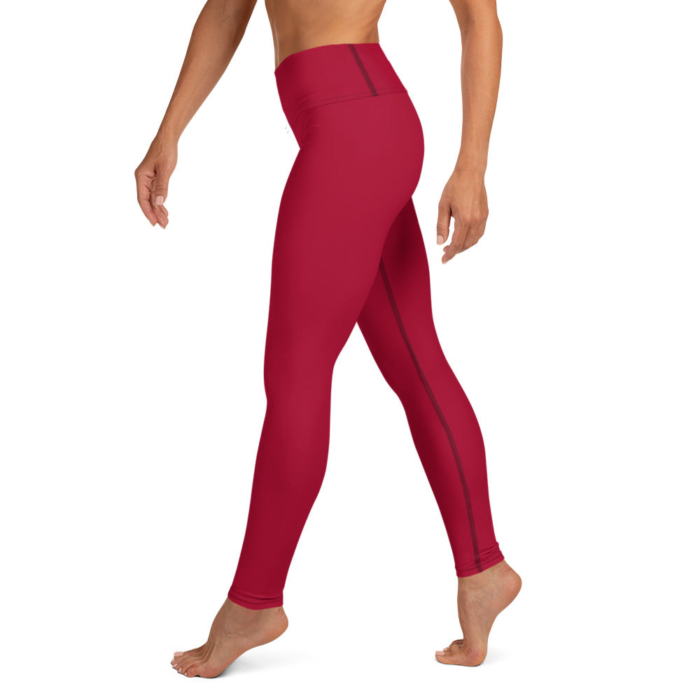GymWidowz Yoga Leggings - Dark Red