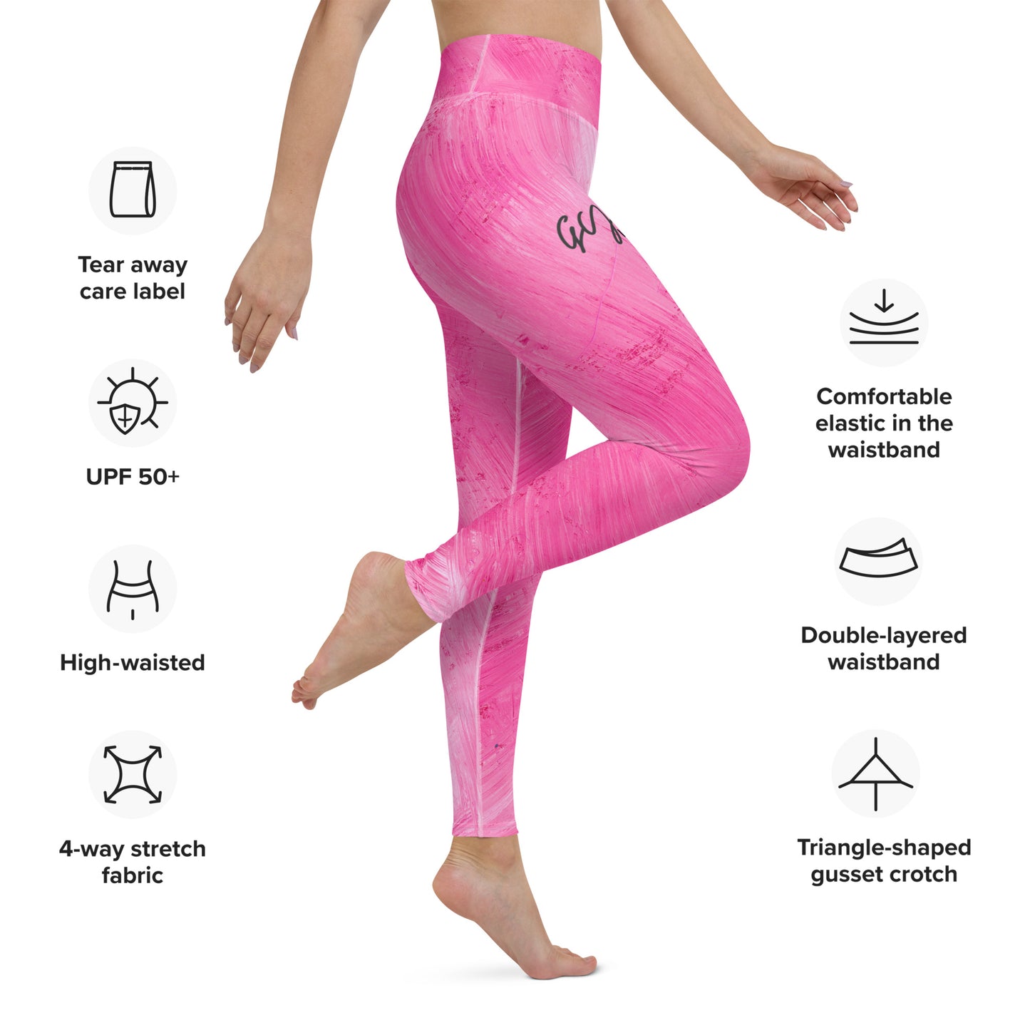 GymWidowz Yoga Leggings - Painted pink