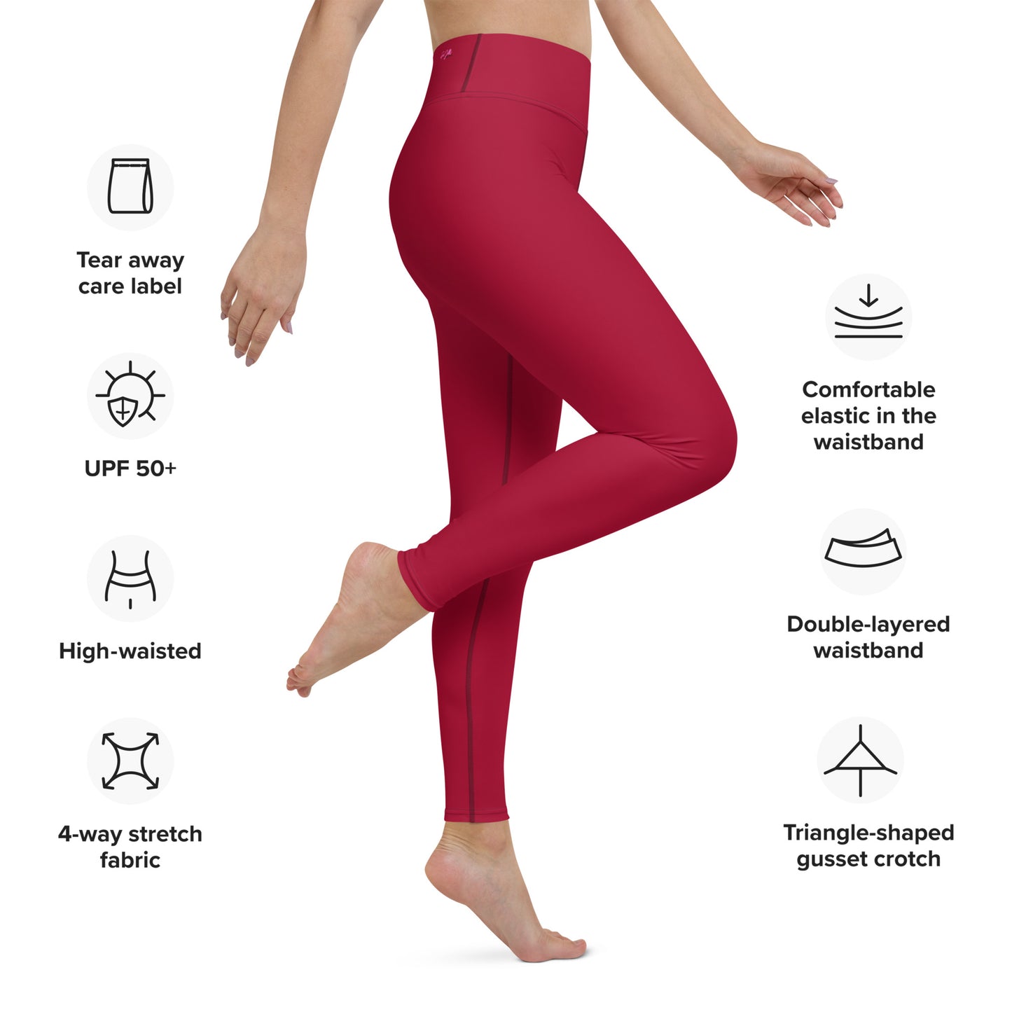 GymWidowz Yoga Leggings - Dark Red