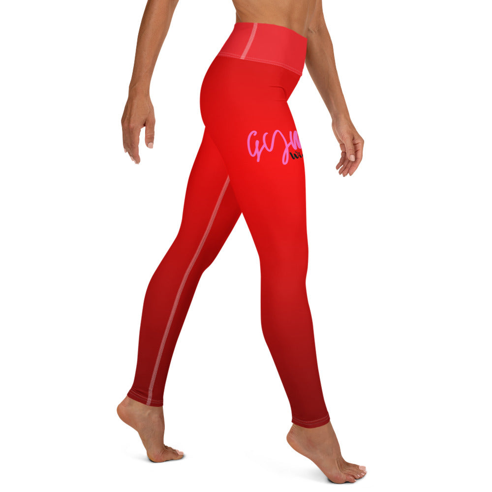 GymWidowz Yoga Leggings - Red Gradient