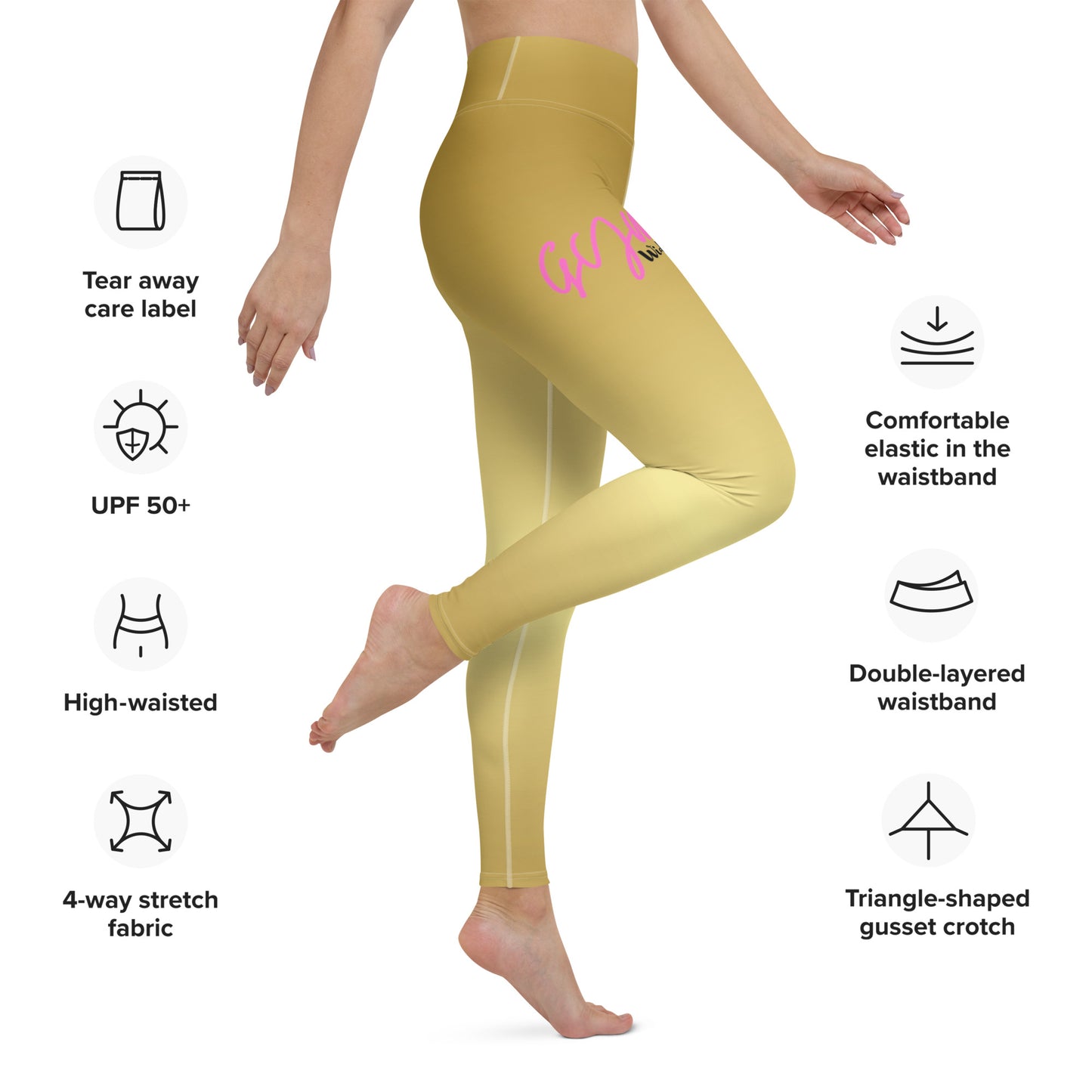 GymWidowz Yoga Leggings - Yellow Gradient