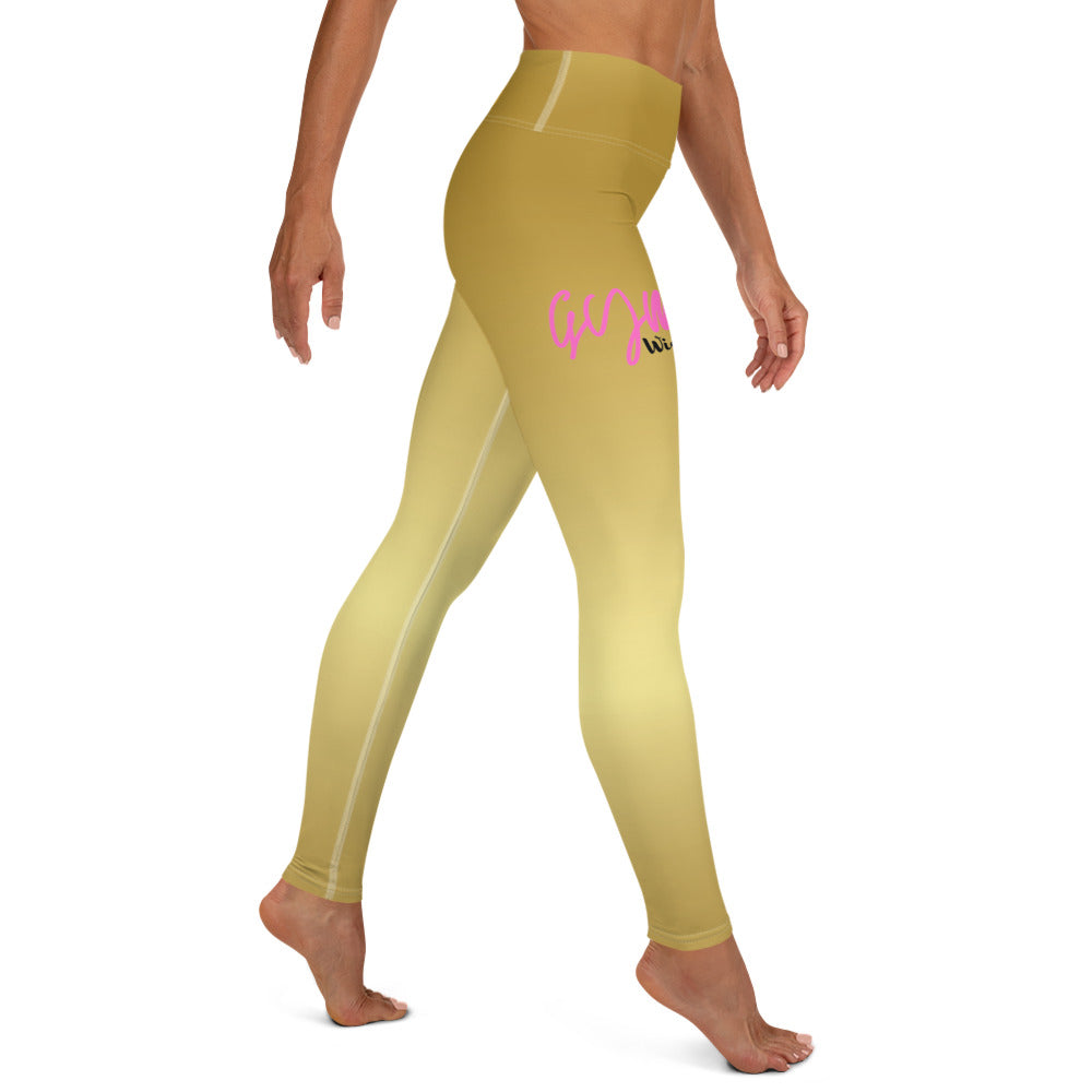 GymWidowz Yoga Leggings - Yellow Gradient