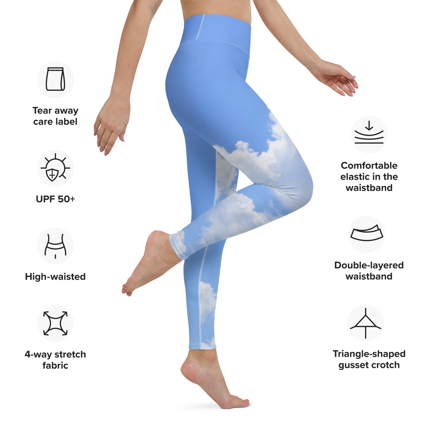 GymWidowz Yoga Leggings - Cloudy Sky