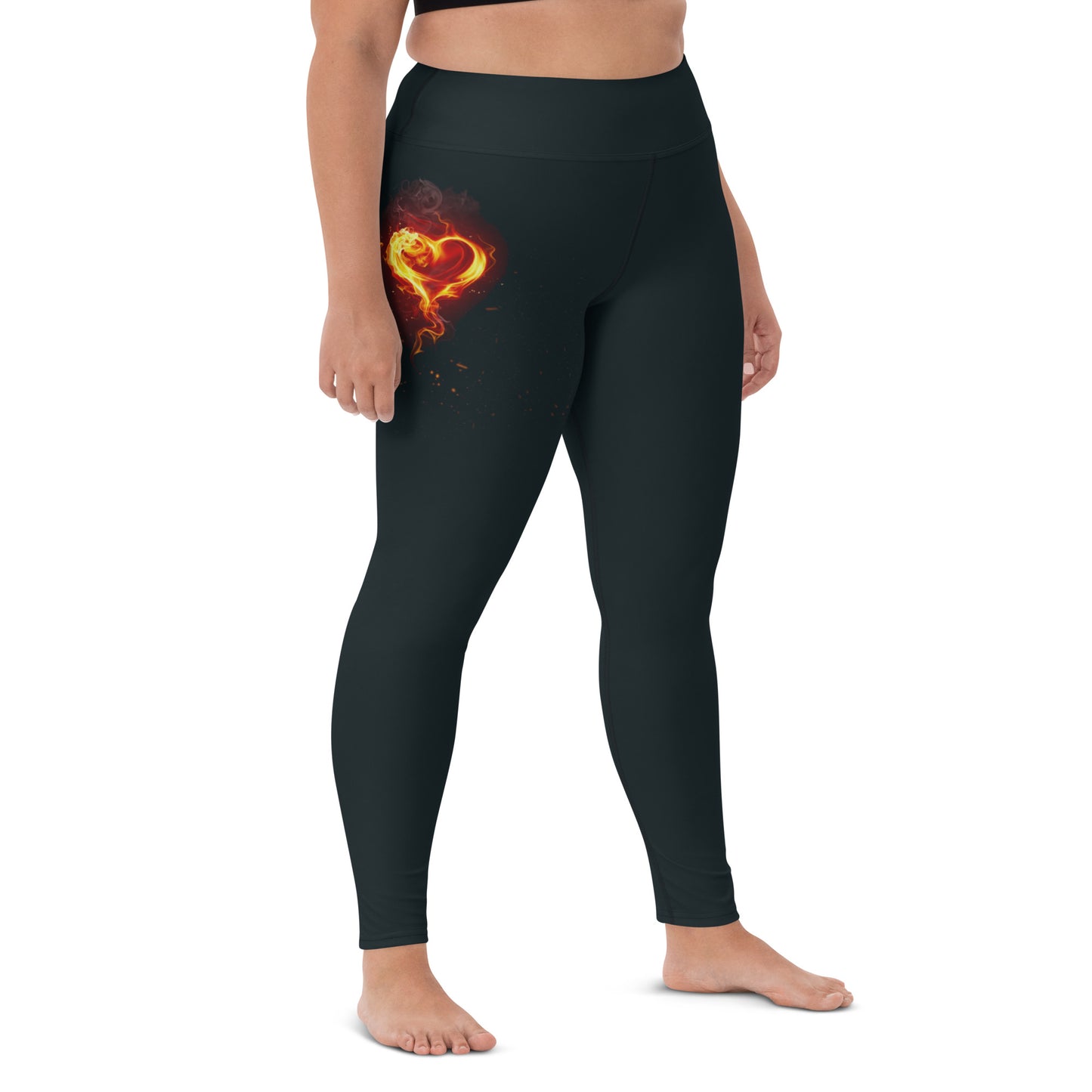 GymWidowz Yoga Leggings - Burning Heart