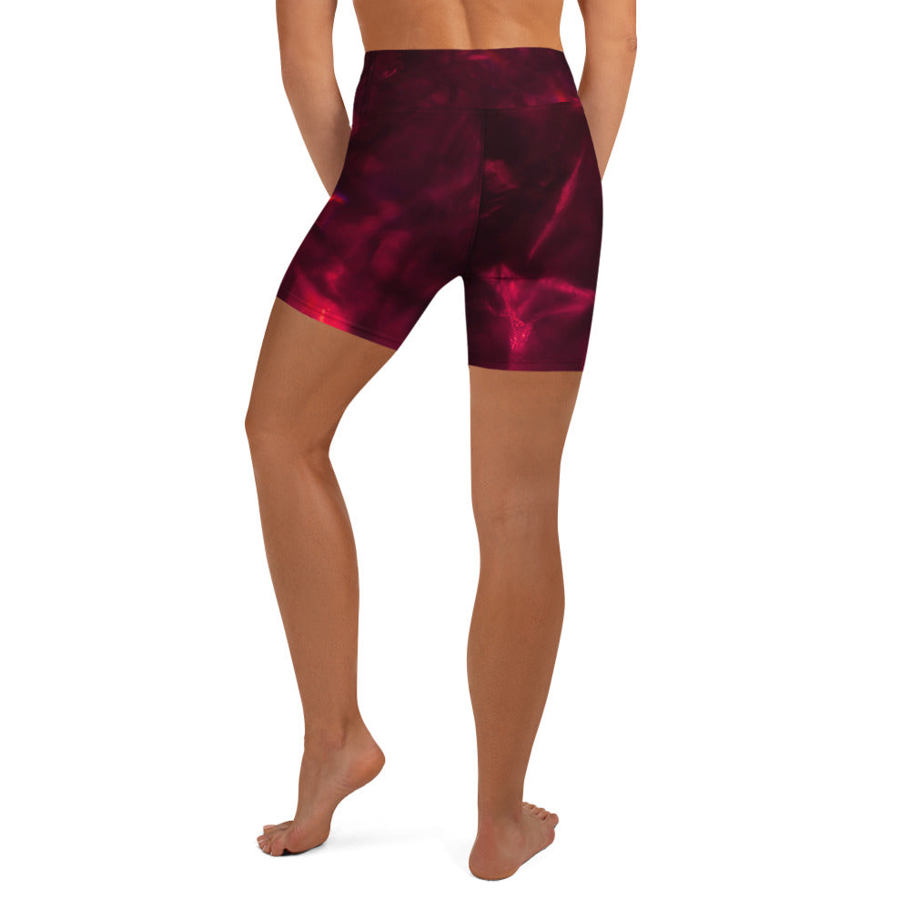 GymWidowz Yoga Shorts - Hot Lava