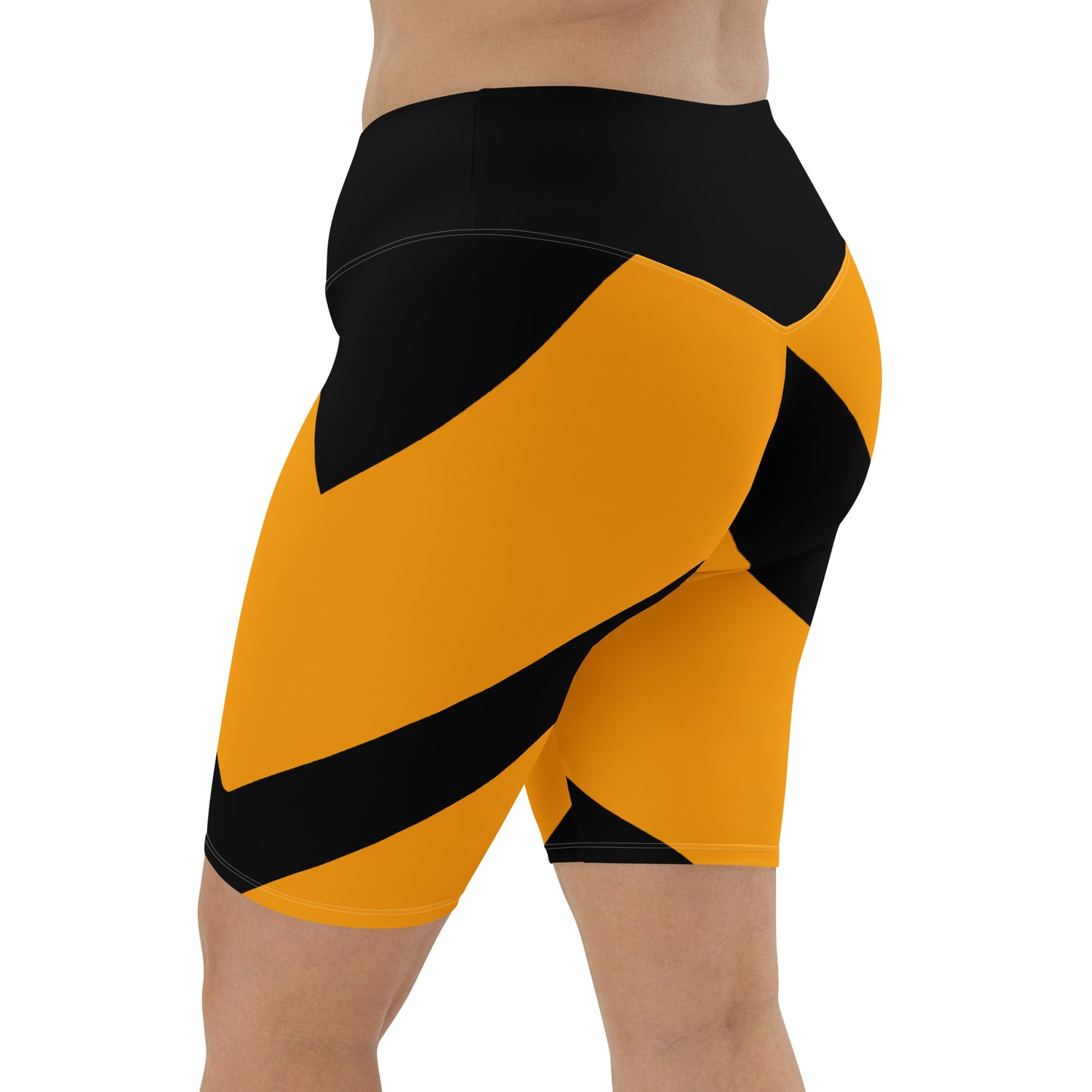 GymWidowz Biker Shorts - Abstract Black/Yellow