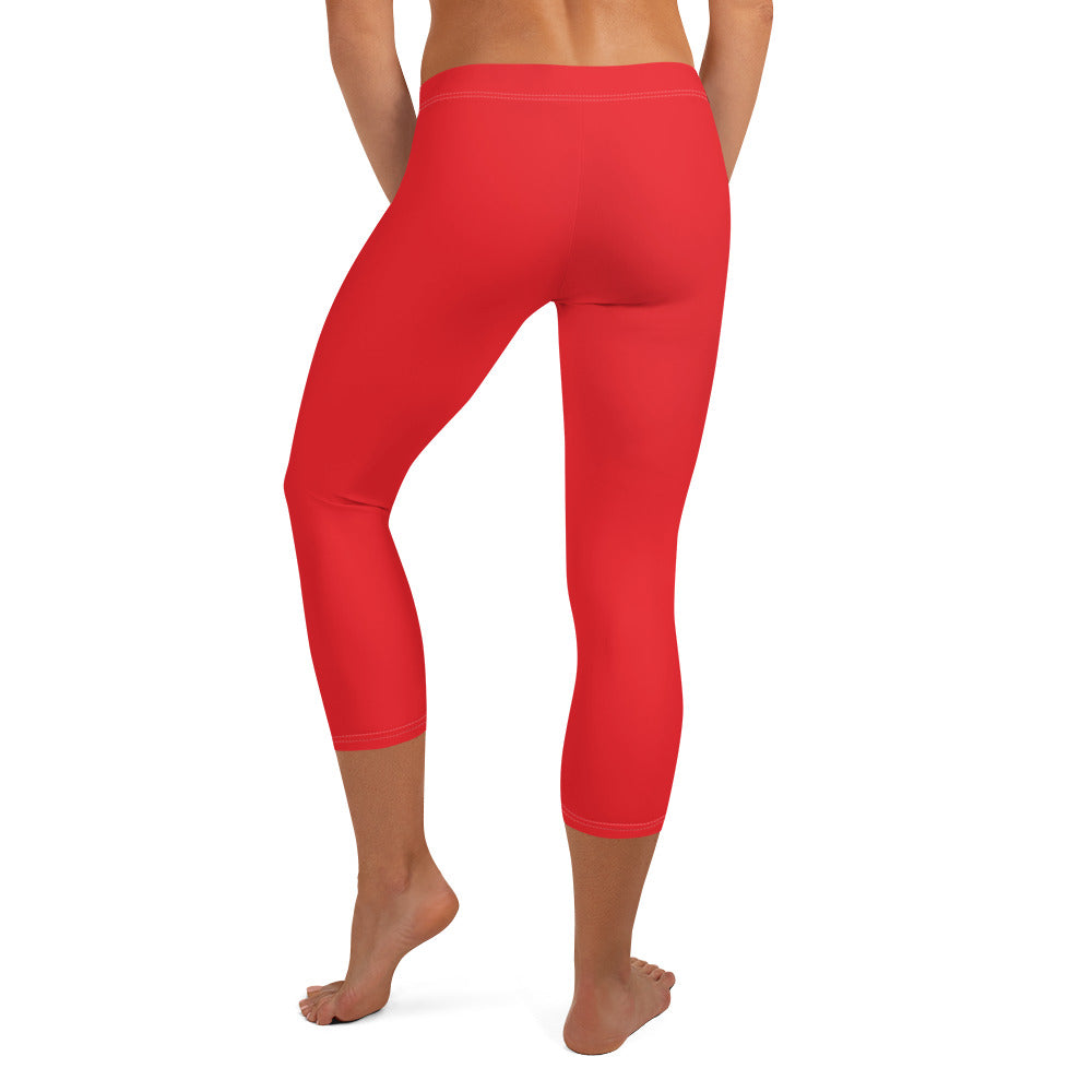 GymWidowz Capri Leggings - Red