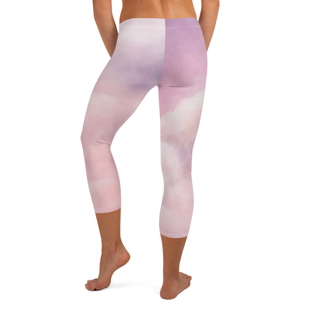 GymWidowz Capri Leggings - Clouds