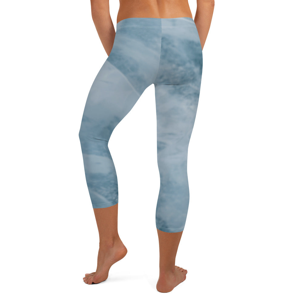 GymWidowz Capri Leggings - Cracked Ice