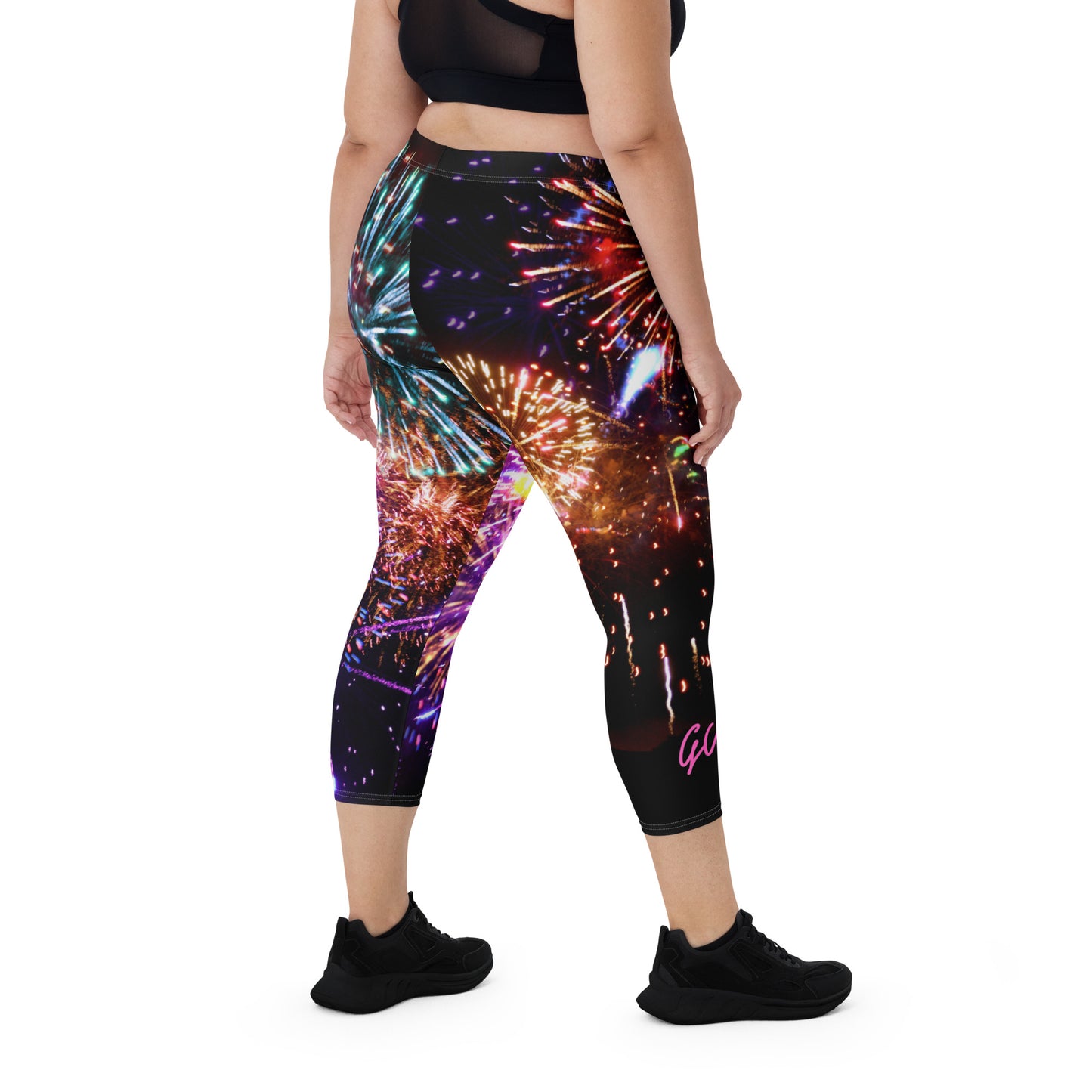 GymWidowz Capri Leggings - Fireworks