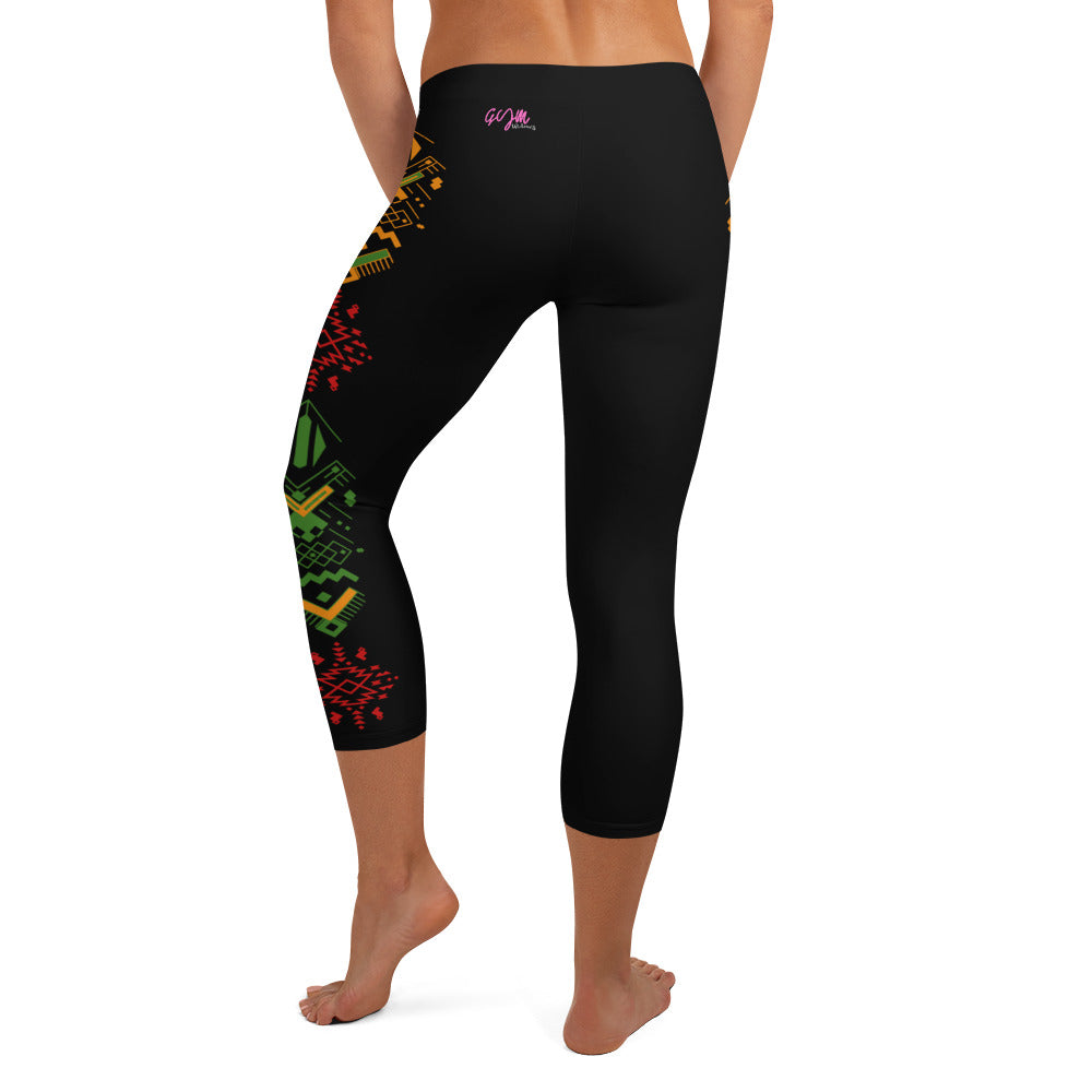 GymWidowz Capri Leggings - Tribal