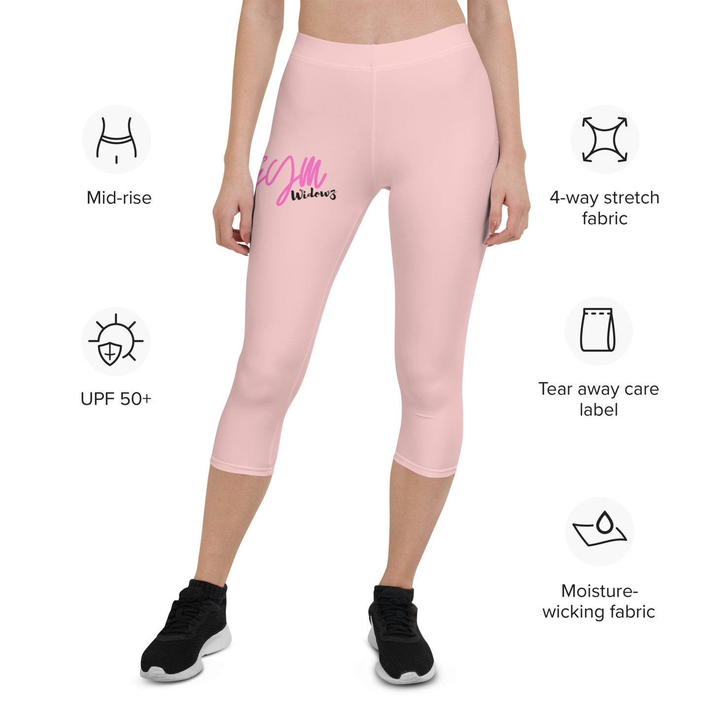 GymWidowz Capri Leggings - Pink