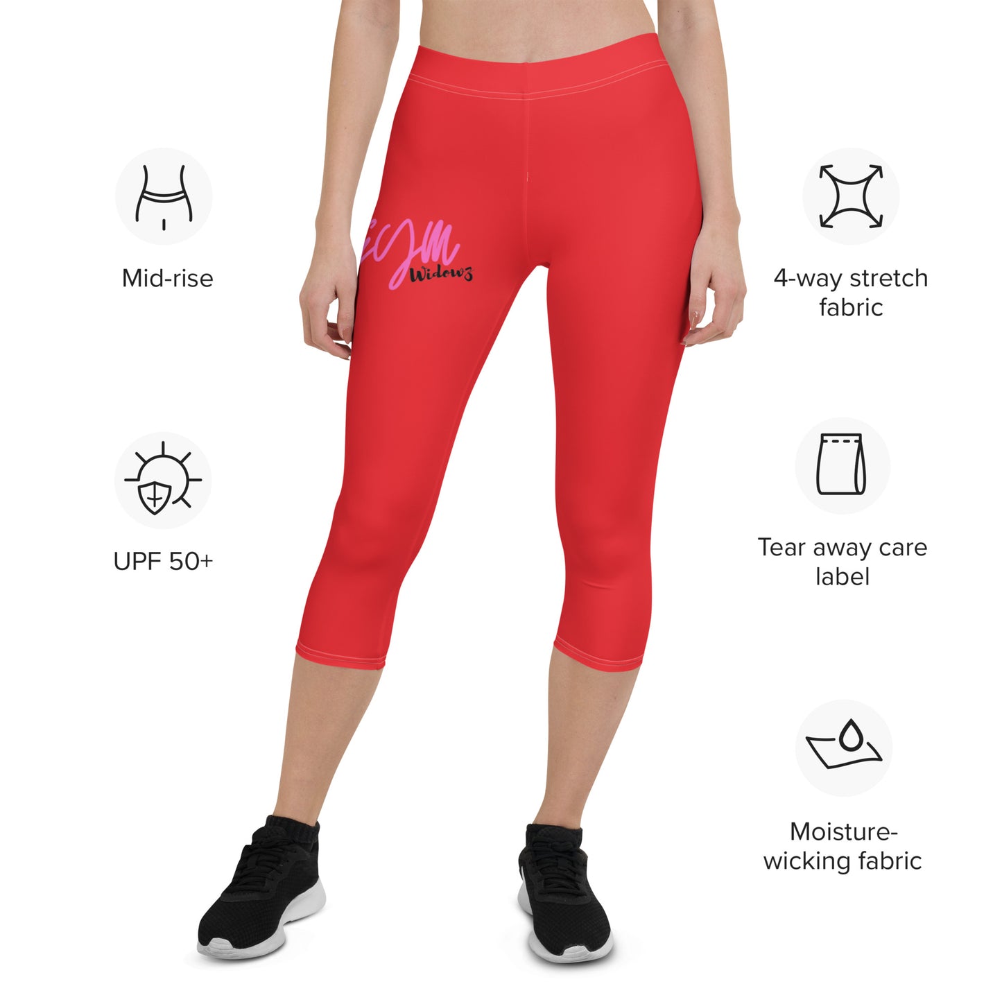 GymWidowz Capri Leggings - Red