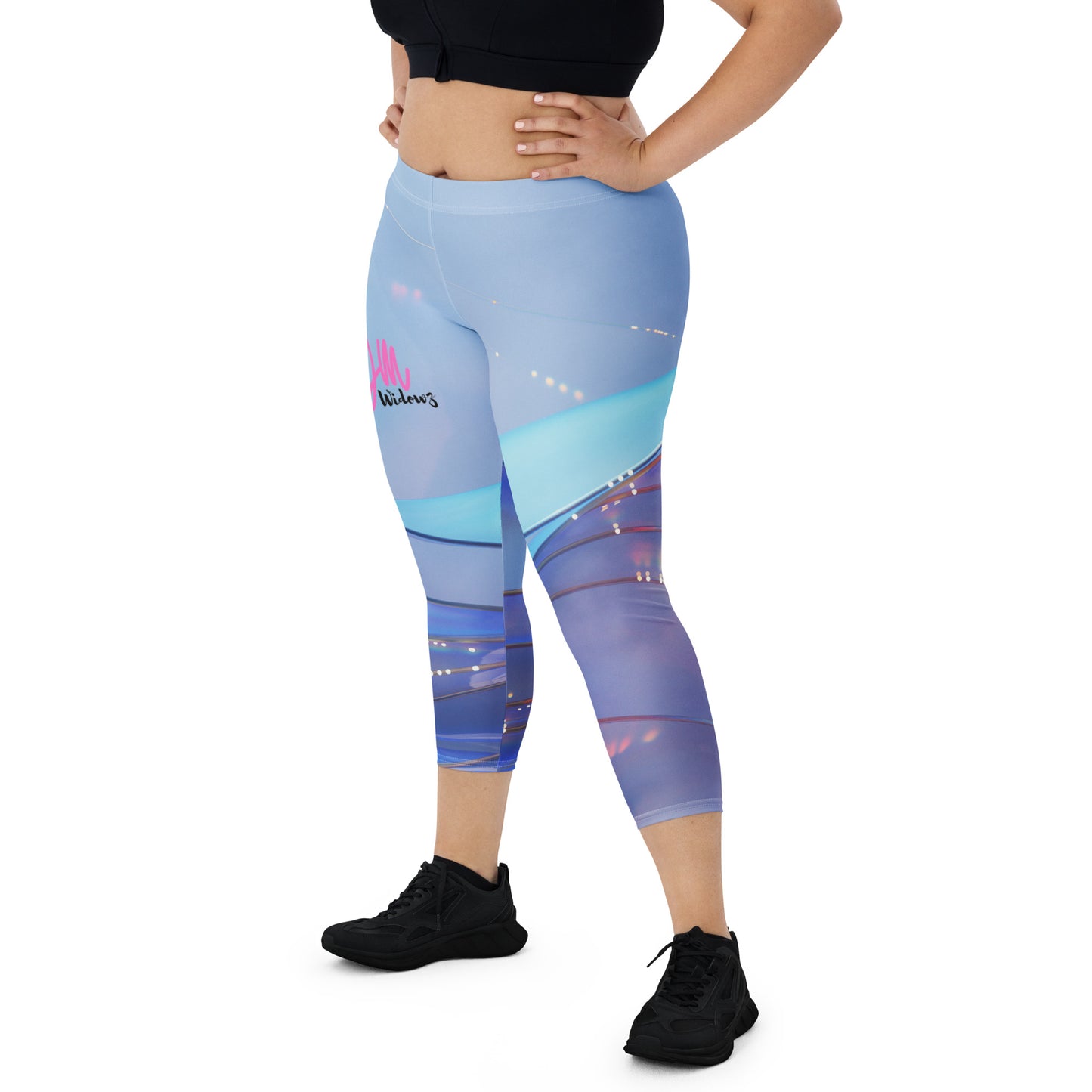 GymWidowz Capri Leggings - The Blues