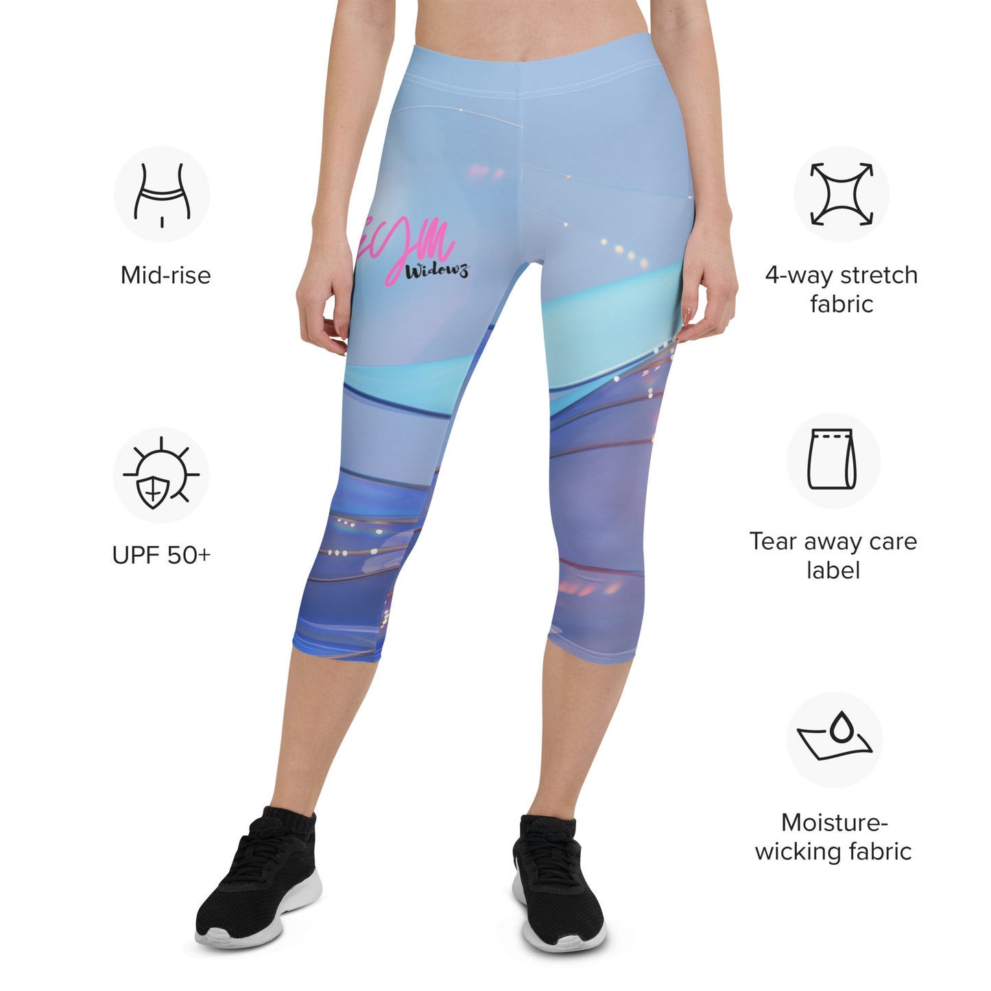 GymWidowz Capri Leggings - The Blues