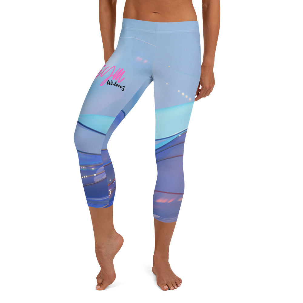 GymWidowz Capri Leggings - The Blues